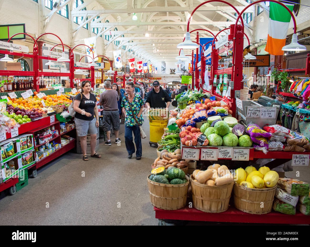 Un ben fornito mercato coperto a San Giovanni NB Canada Foto Stock