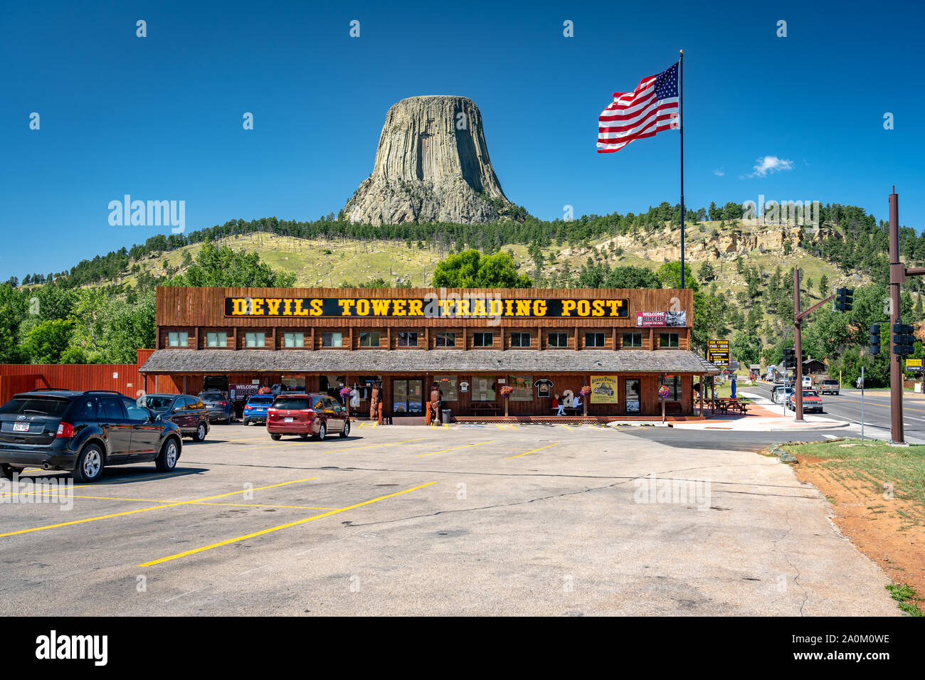Devils Tower, Wyoming USA - Devils Tower Trading Post Foto Stock