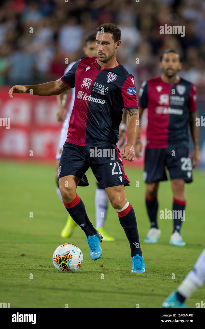 Artur Ionita (Cagliari) durante l'italiano 'Serie A' match tra Cagliari 3-1 Genova in Sardegna Arena il 20 settembre , 2019 a Cagliari, Italia. (Foto di Maurizio Borsari/AFLO) Foto Stock