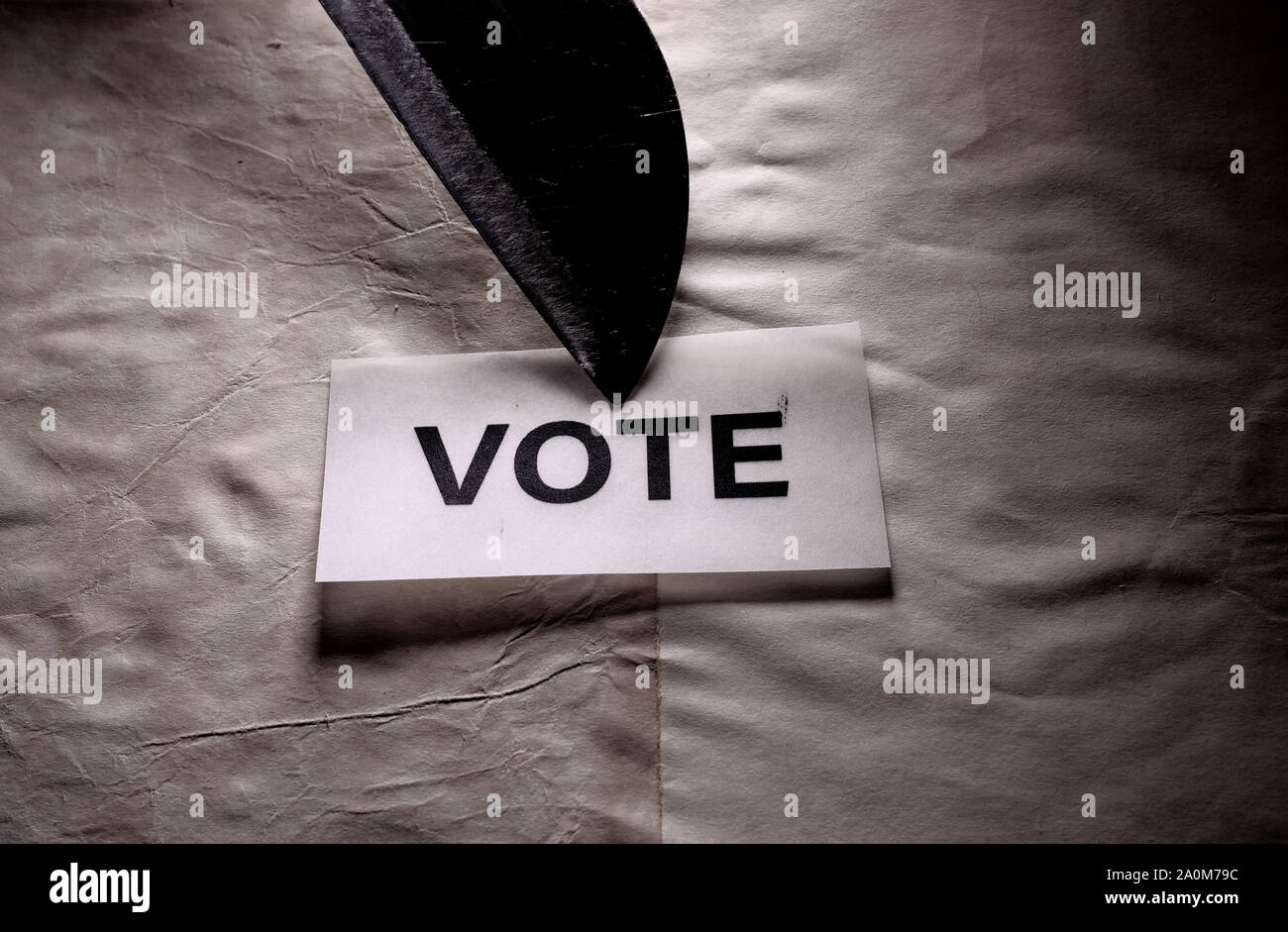 Close up di un tag di voto Foto Stock