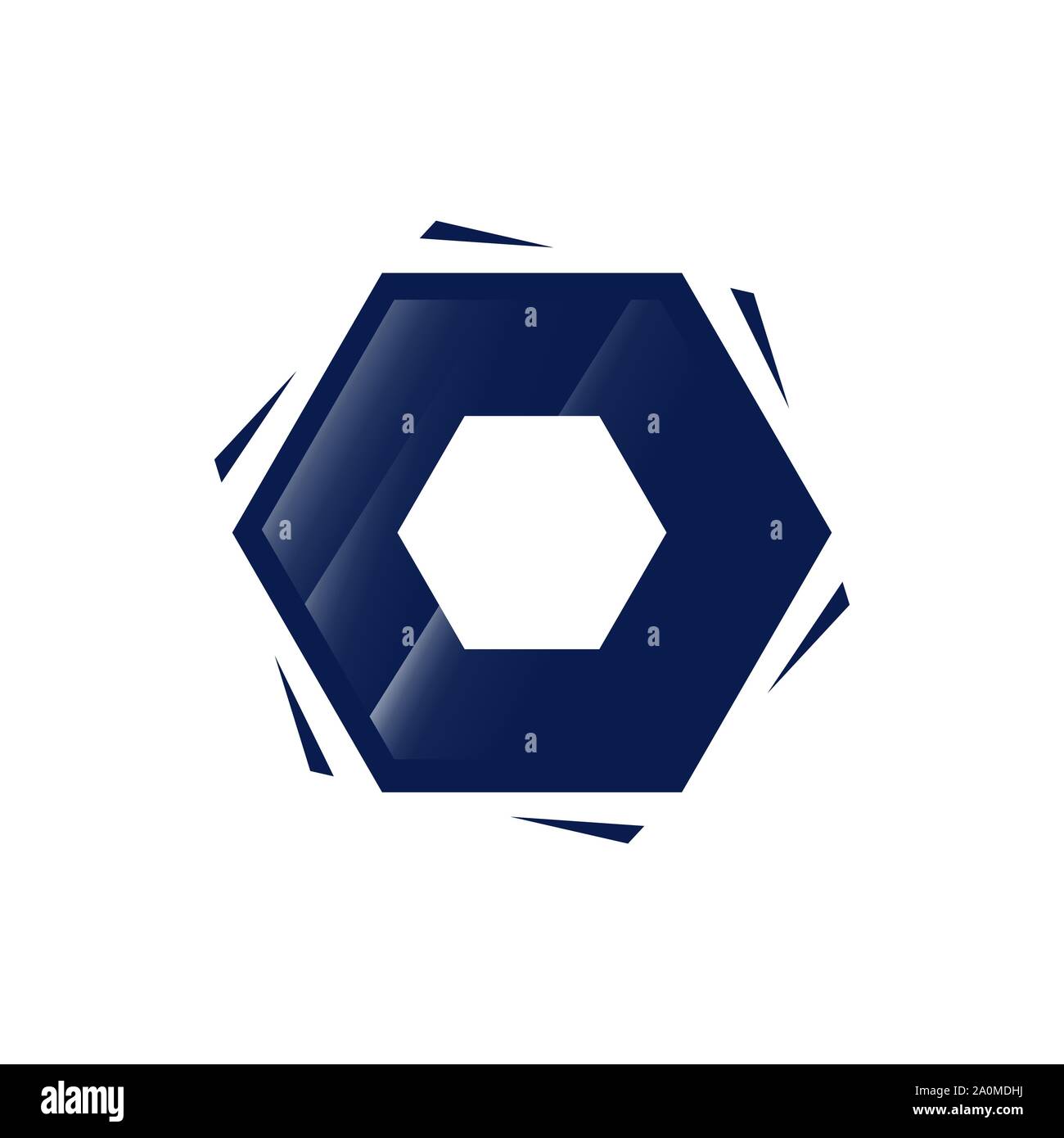 Moderno esagonale geometrica logo design icona elemento vettoriale Illustrazione Vettoriale