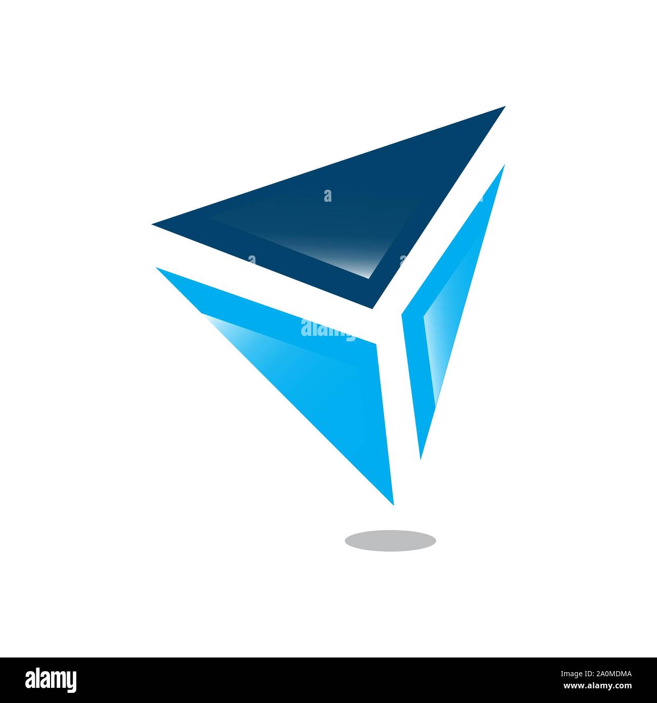Forma geometrica prisma a triangolo Logo Design illustrazione vettoriale Illustrazione Vettoriale