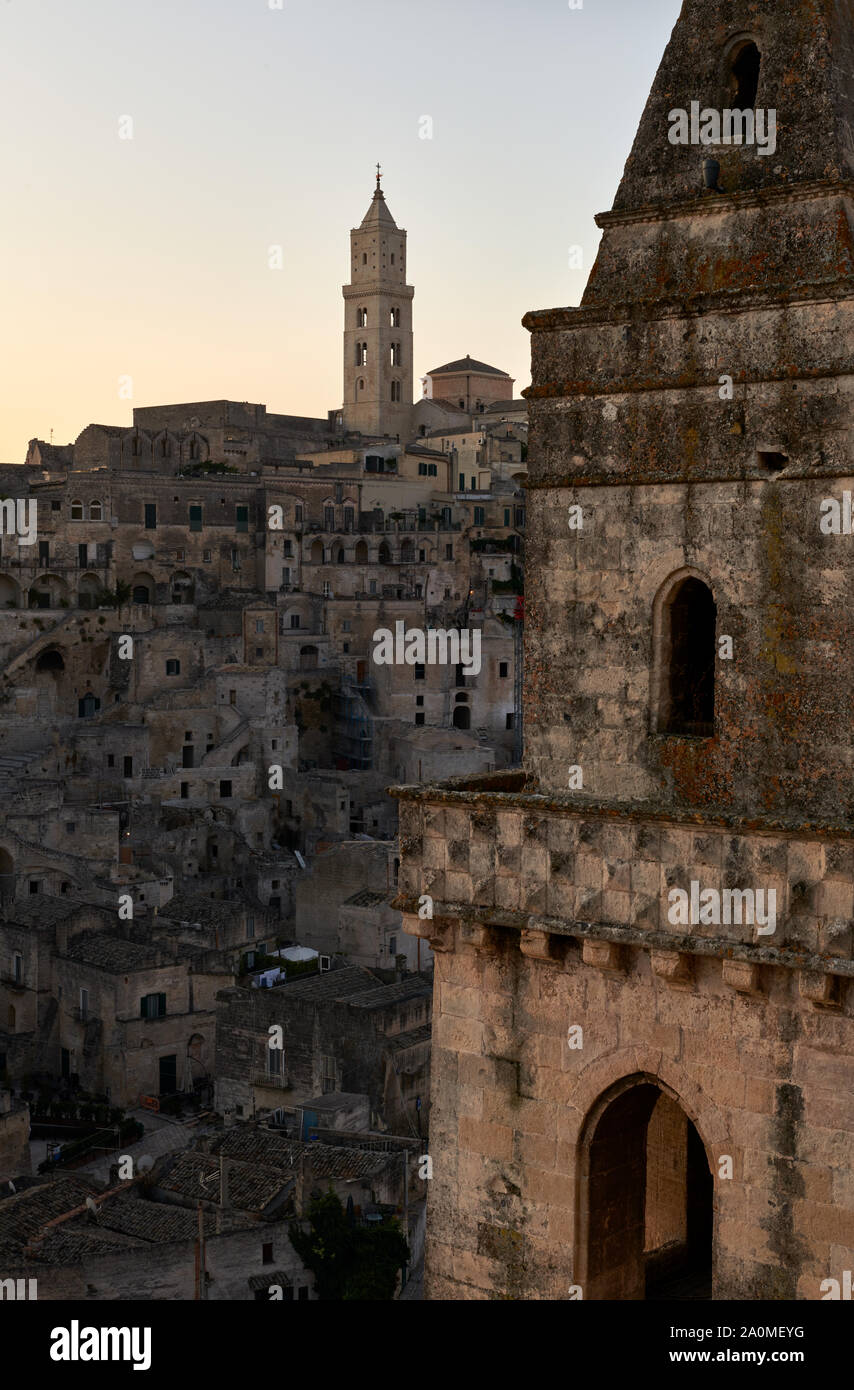 Torre le campane di San Pietro Barisano "Chiesa e Cattedrale di Matera Foto Stock