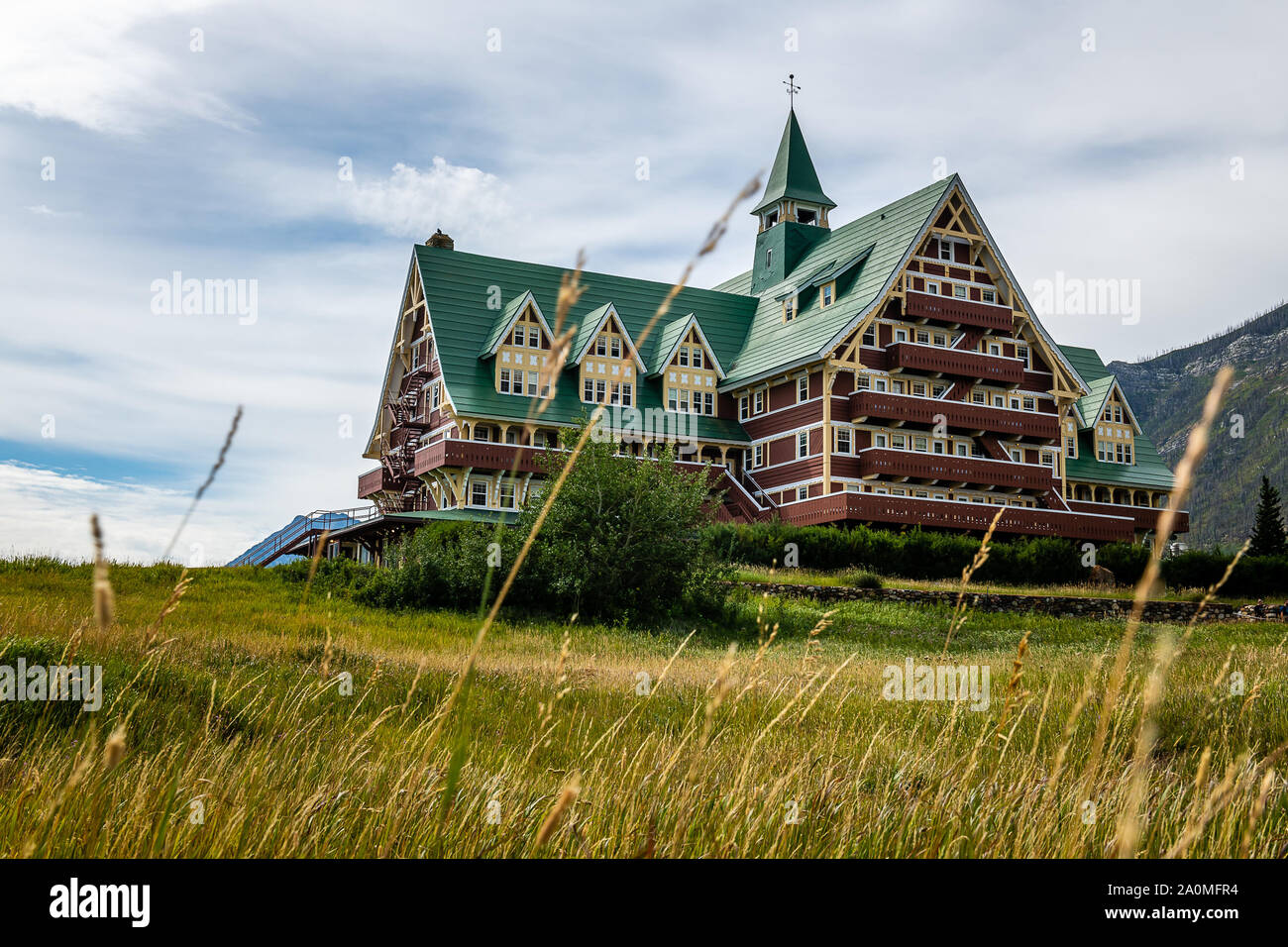 Ghiacciaio e Waterton Parco internazionale della pace Foto Stock