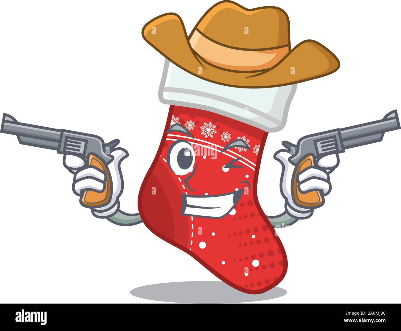Cowboy Christmas Stocking cartoon piegato in armadio Illustrazione Vettoriale