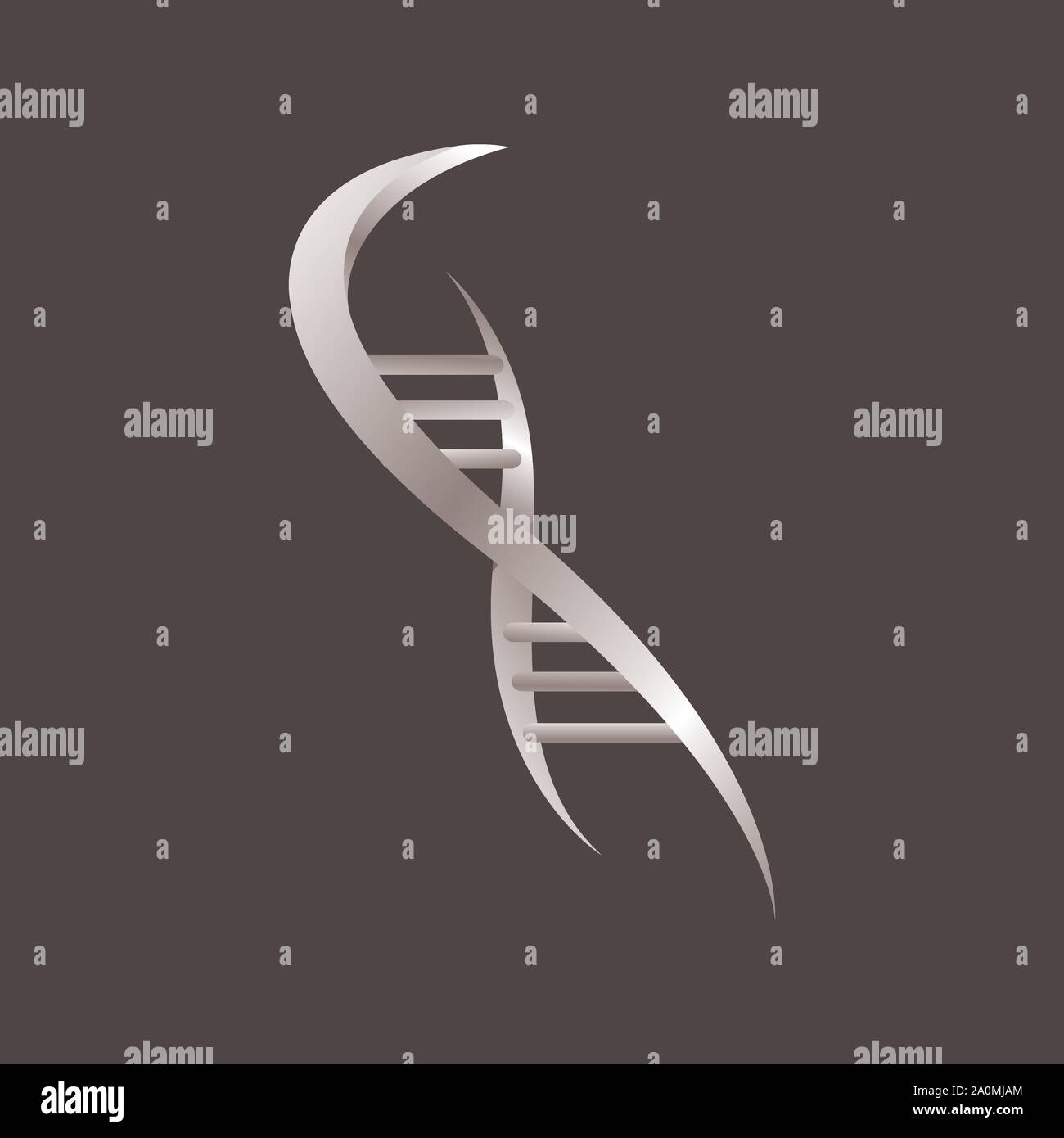 Helix DNA strand logo design icona vettore isolato su sfondo bianco Illustrazione Vettoriale