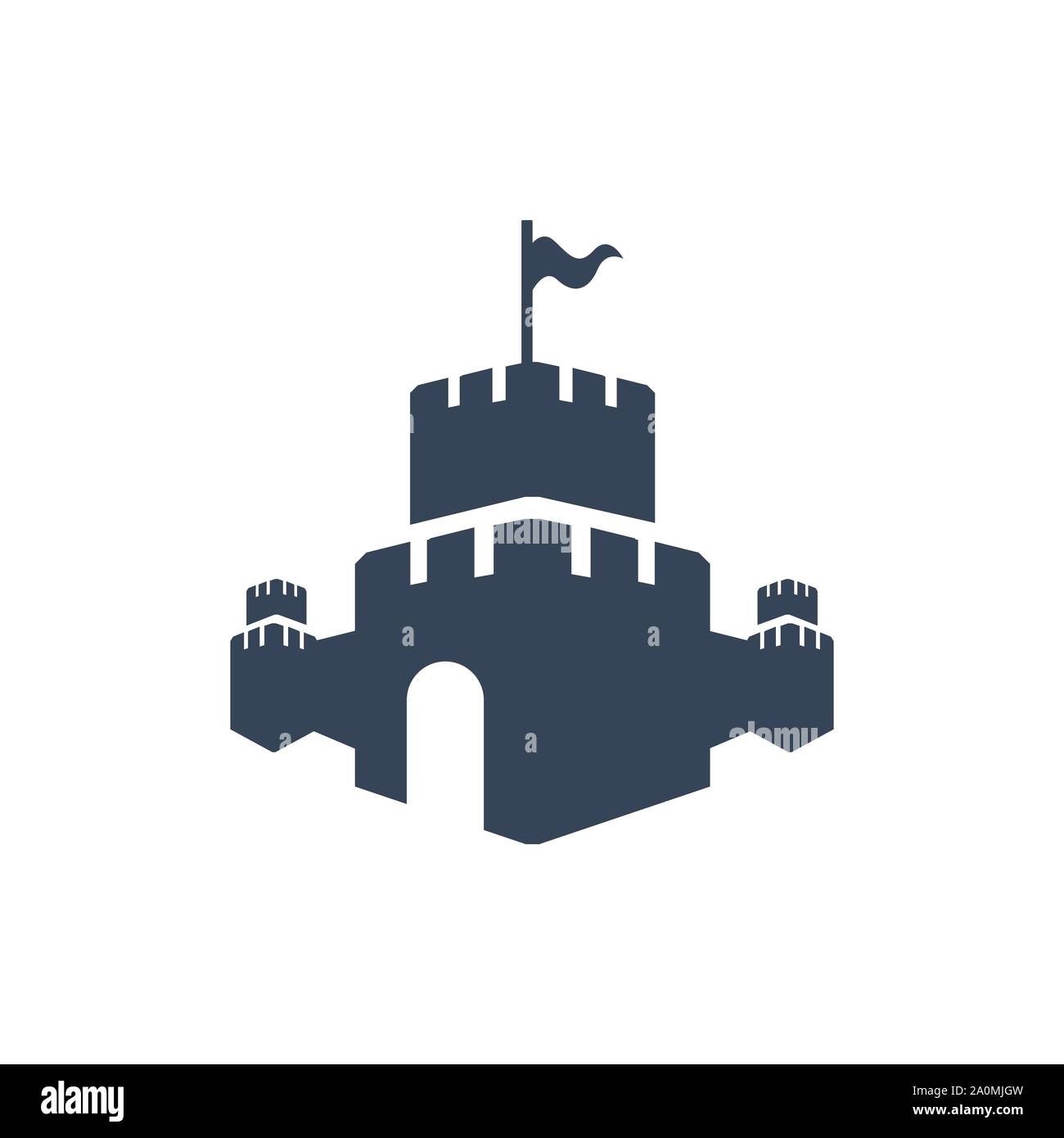 Creative castello-fortezza logo design vettoriali Modello icona Illustrazione Vettoriale