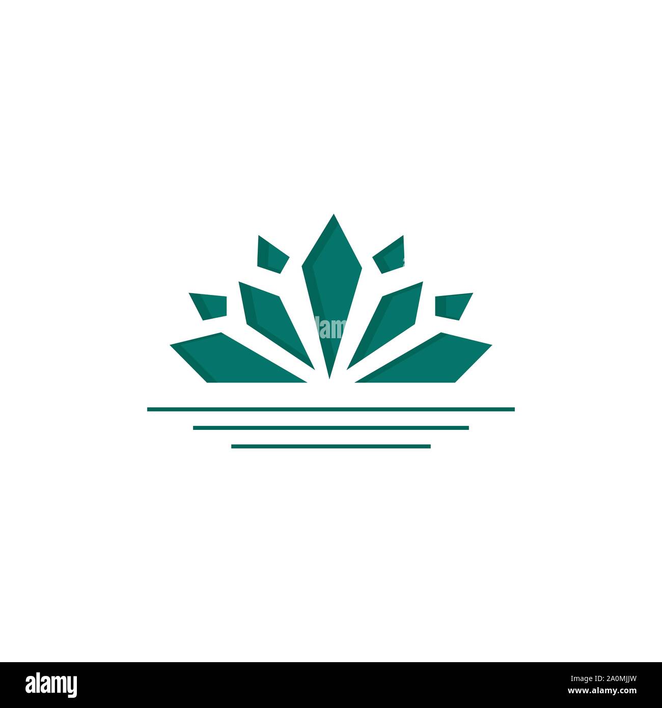 Semplice e moderno fiore di loto vettore logo template design illustrazione Illustrazione Vettoriale