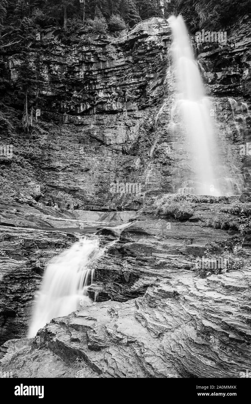 Santa Maria cade & Virginia Falls Trail, il Glacier National Park Foto Stock