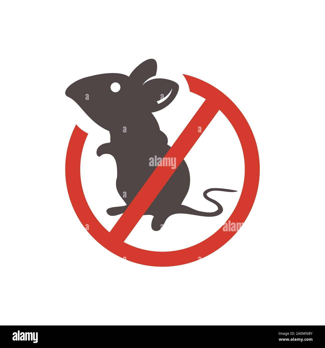 Anti parassita del mouse no ratto no pest vettore logo design illustrazione Illustrazione Vettoriale