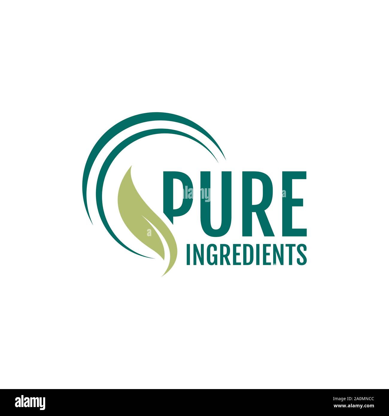 Cibo vegan ingredienti puro a foglia verde timbro etichetta ingredienti organici icona vettore Illustrazione Vettoriale