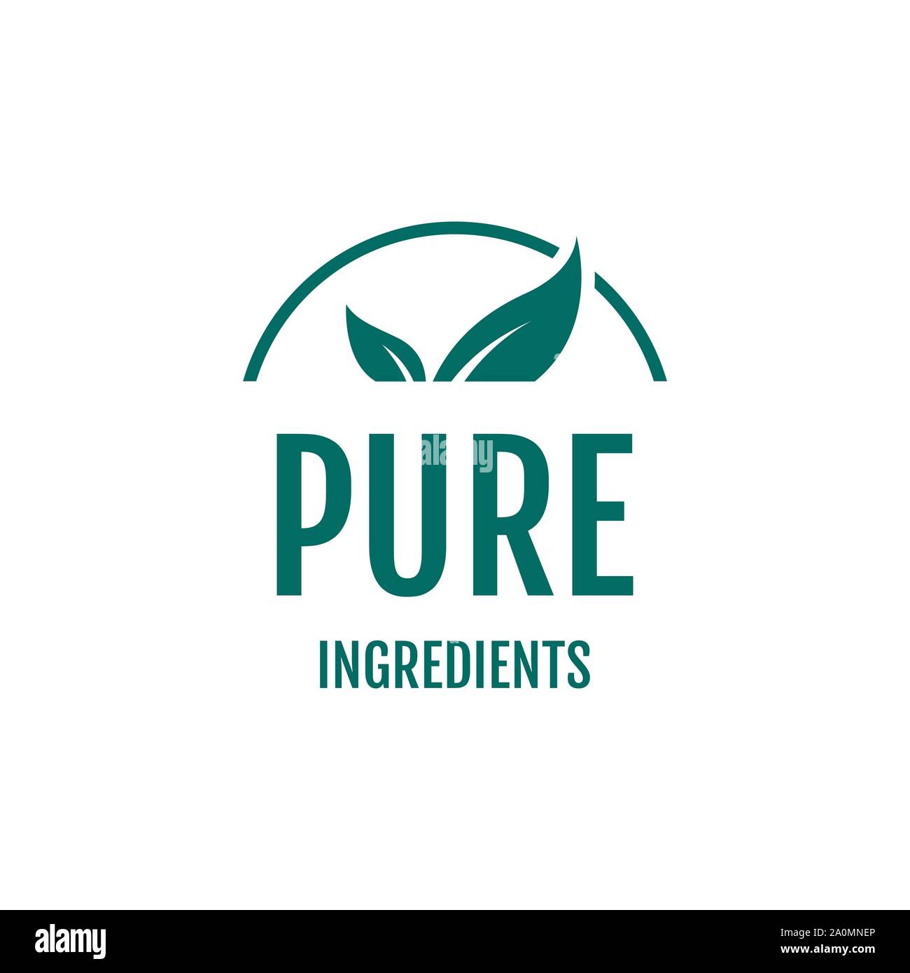 Cibo vegan ingredienti puro a foglia verde timbro etichetta ingredienti organici icona vettore Illustrazione Vettoriale
