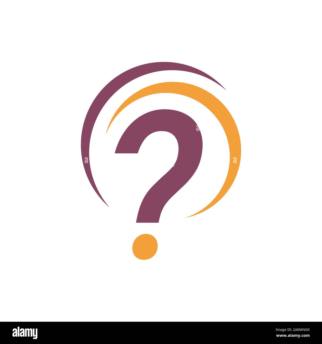 Elegante punto interrogativo logo design vettore illustrazione creative concept Illustrazione Vettoriale