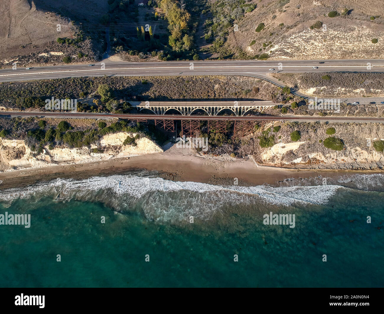 Vista aerea ox Arroyo Hondo Bridge Foto Stock