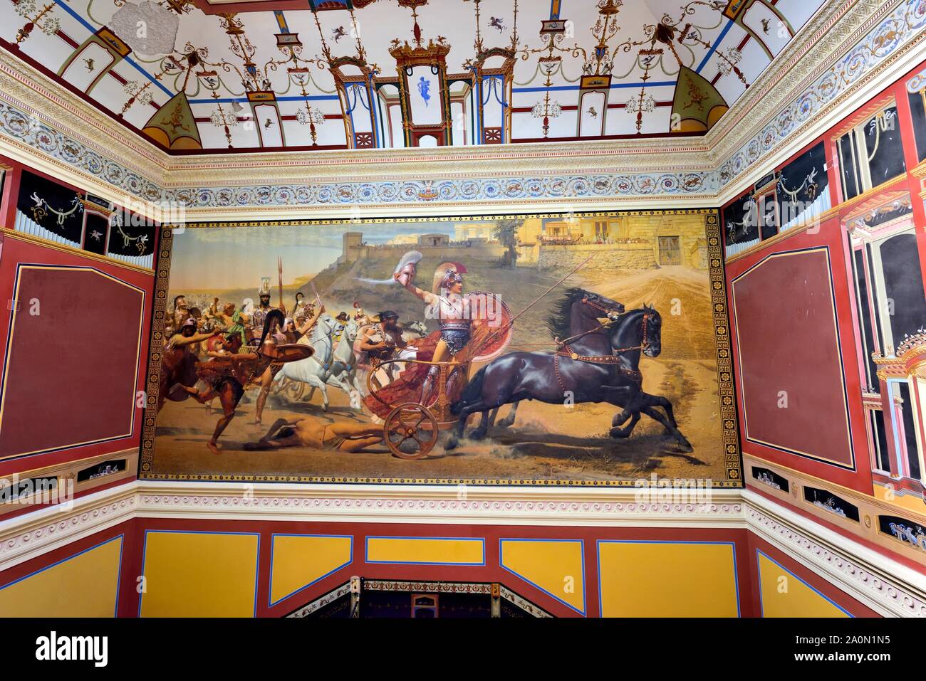 Il Trionfo di Achille pittura,Palazzo Achilleion,Gastouri,l'isola di Corfù, isole Ionie, Grecia Foto Stock