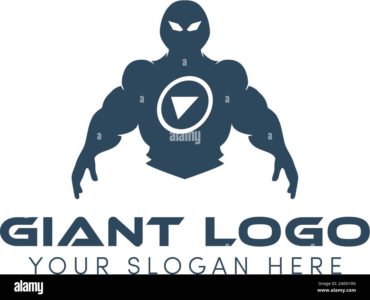 il logo gigante si presenta come un robot supereroi Illustrazione Vettoriale
