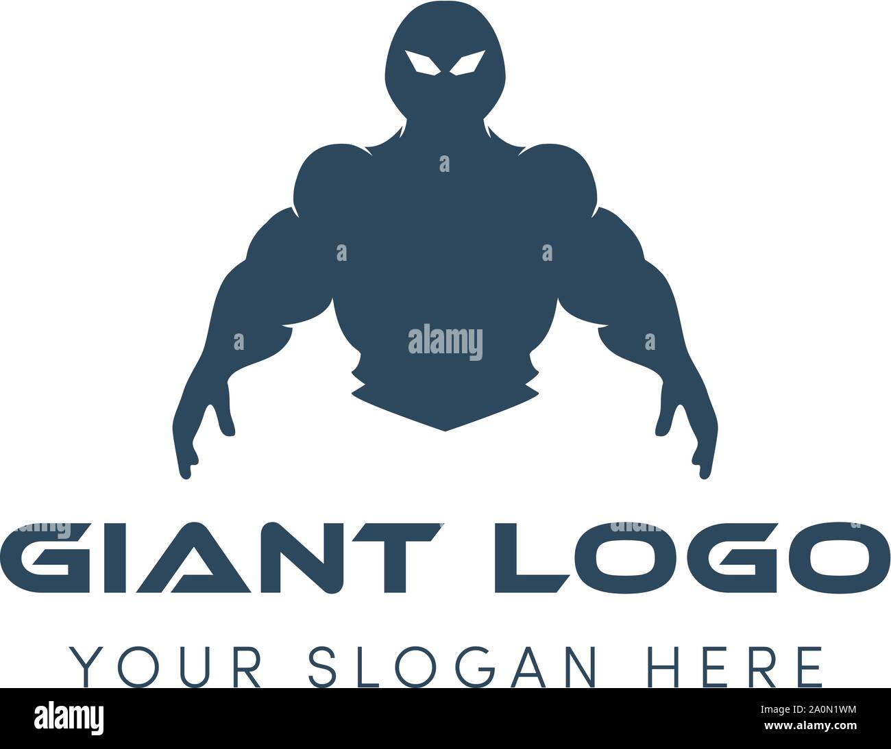 il logo gigante si presenta come un robot supereroi Illustrazione Vettoriale