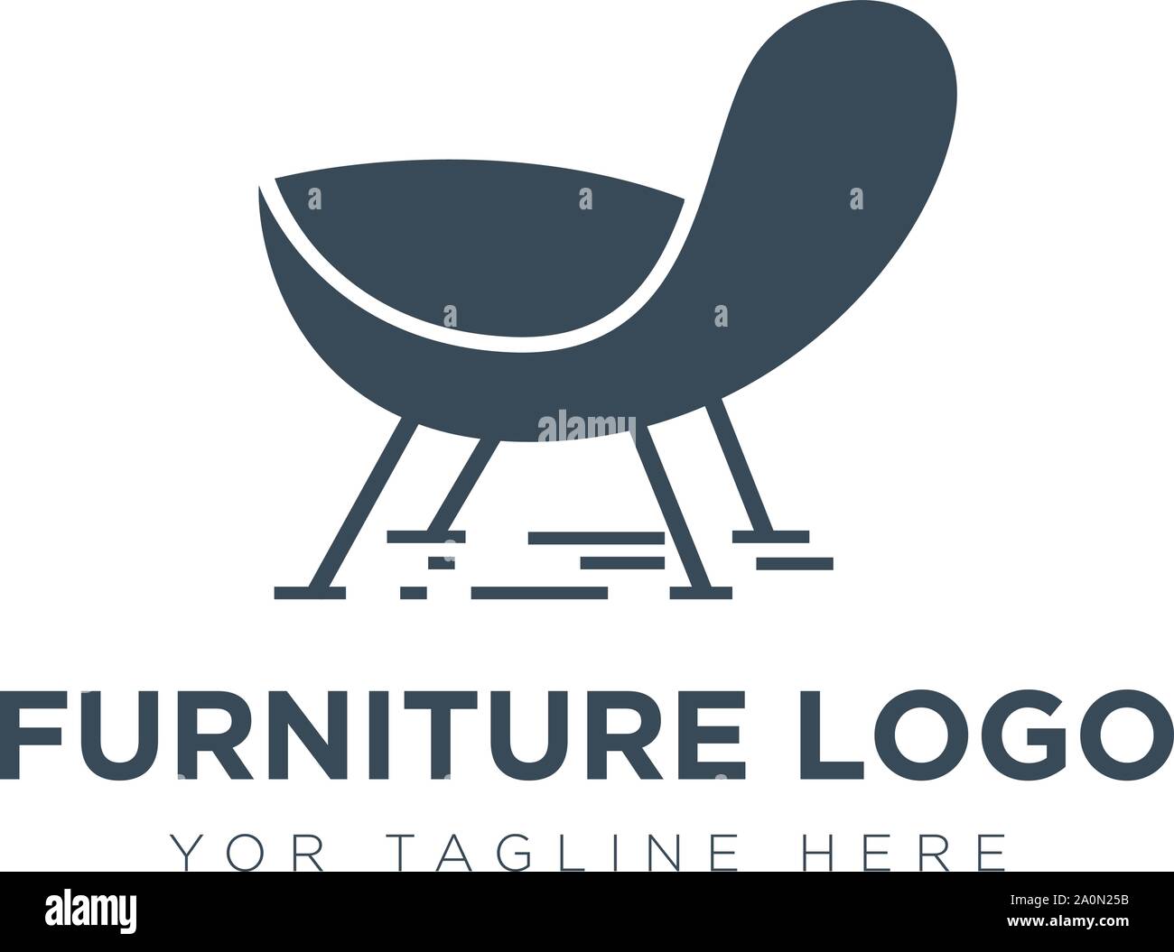 Design con logo e divano con logo moderno Illustrazione Vettoriale