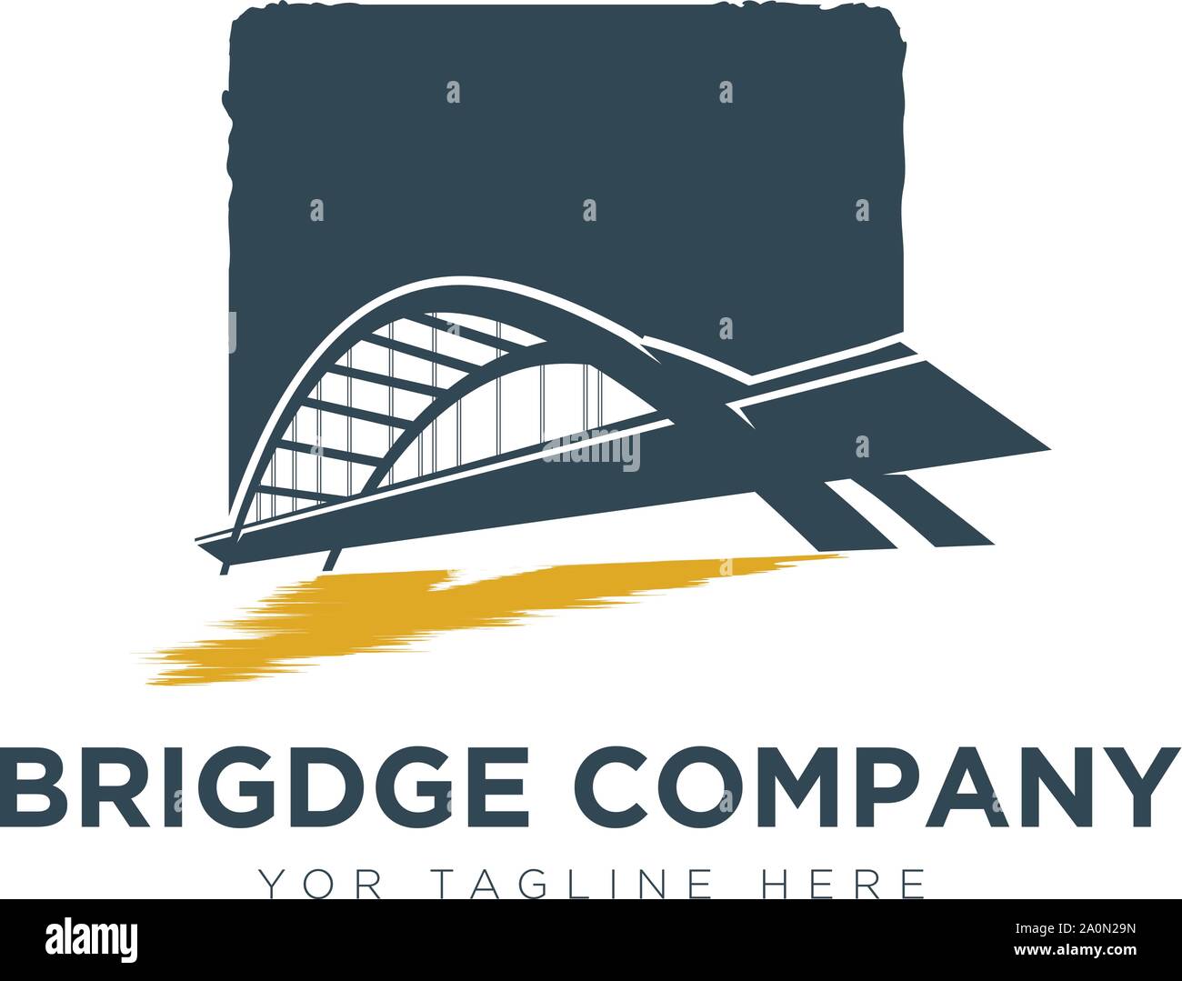 Bridge Company Logo progetta per il logo dell'edificio dell'appaltatore Illustrazione Vettoriale