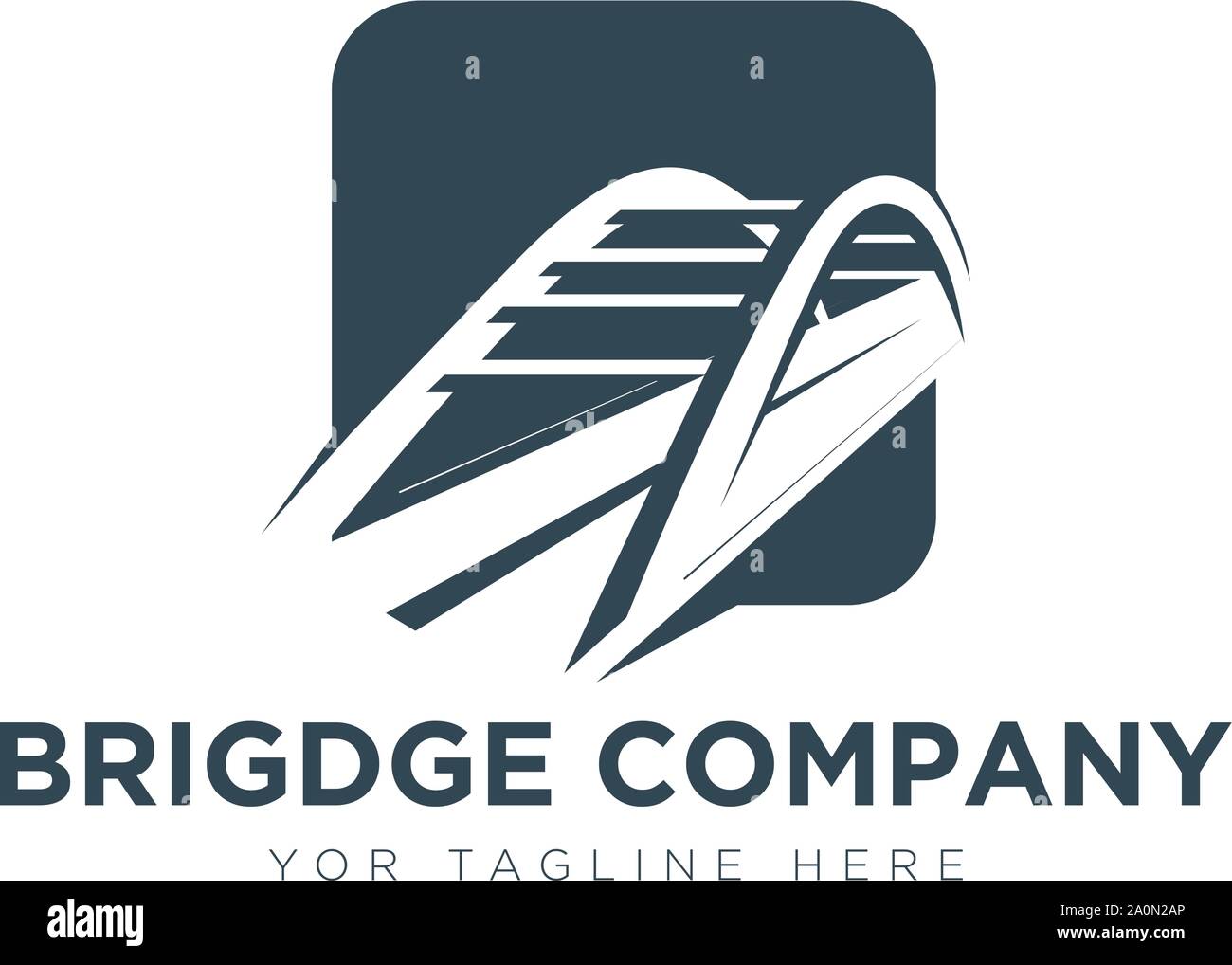 Bridge Company Logo progetta per il logo dell'edificio dell'appaltatore Illustrazione Vettoriale