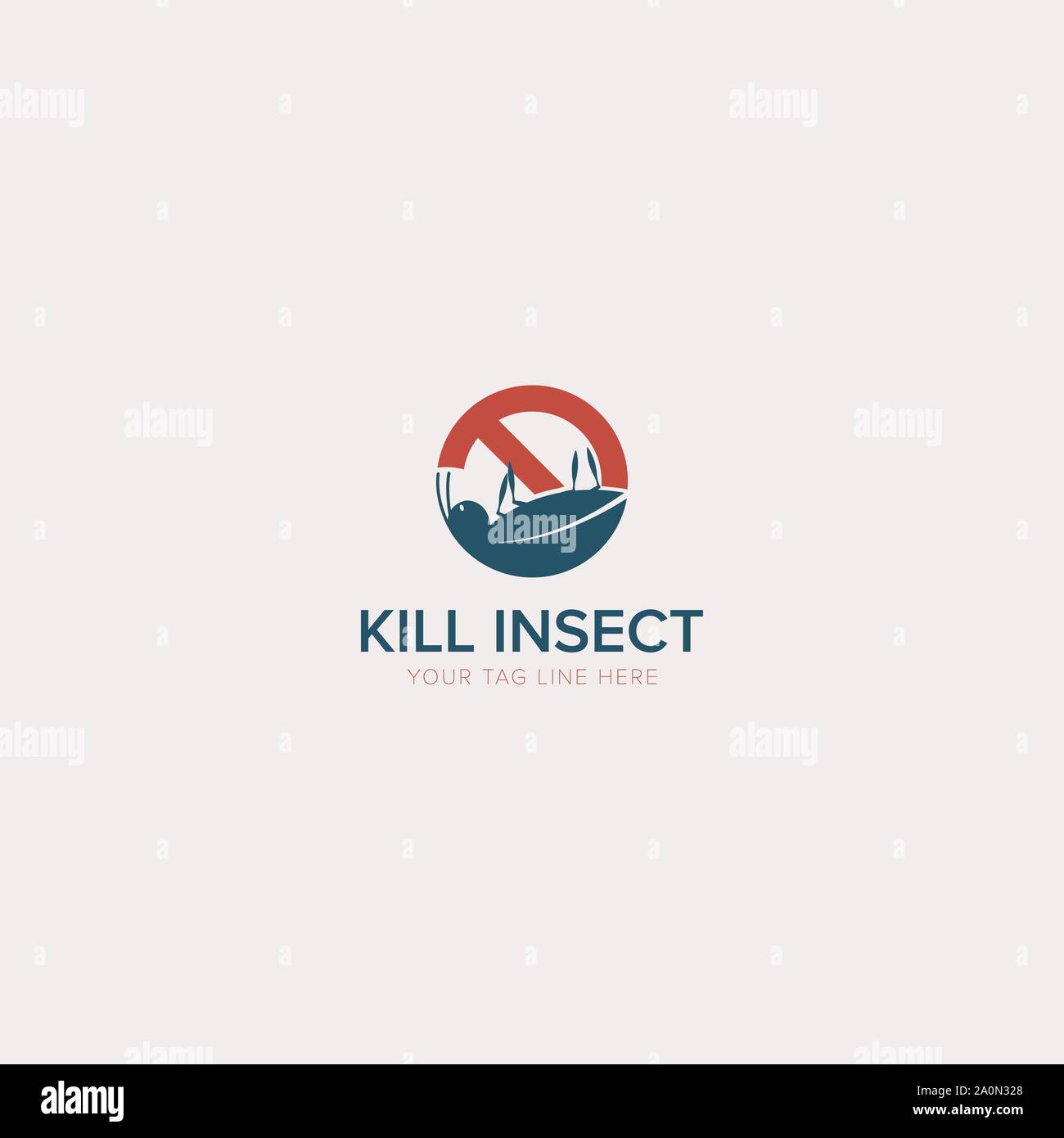 Uccidi il logo dell'insetto con l'assassino di peste dell'insetticida moderno Illustrazione Vettoriale
