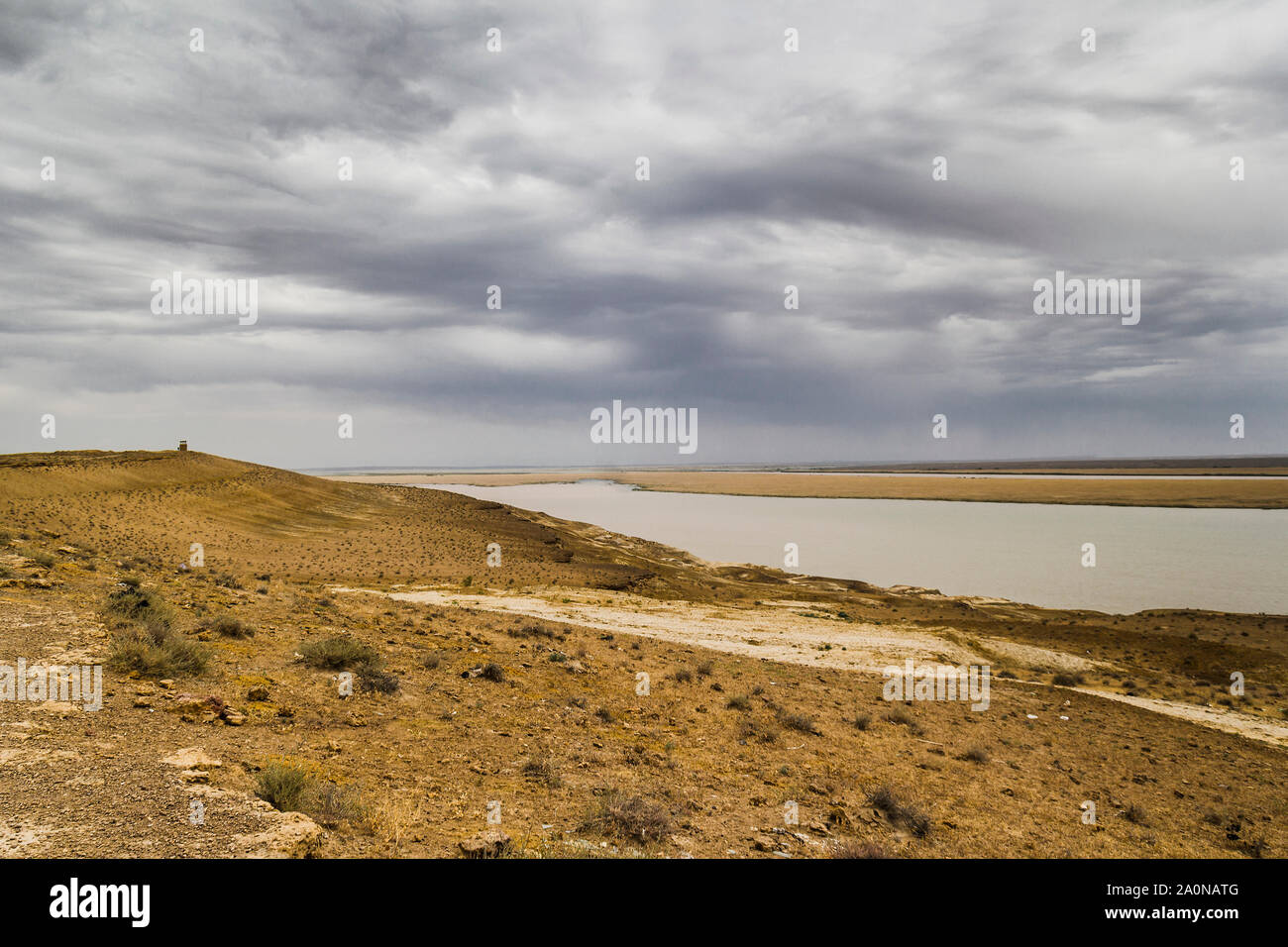 Amu Darya river, Uzbekistan Foto Stock