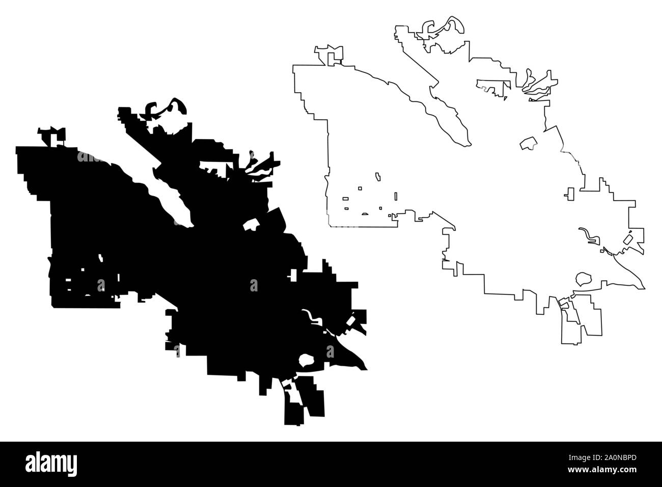Boise City (Stati Uniti città, Stati Uniti d'America, usa city) mappa illustrazione vettoriale, scribble schizzo città di Boise mappa Illustrazione Vettoriale