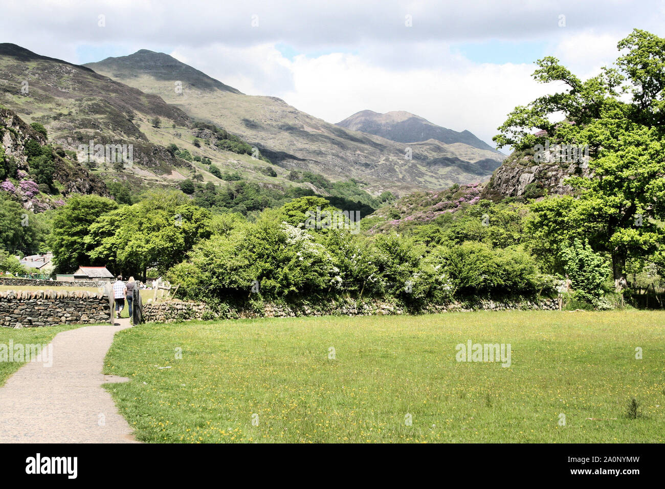 Una vista del Welsh montagne vicino Snowdon Foto Stock