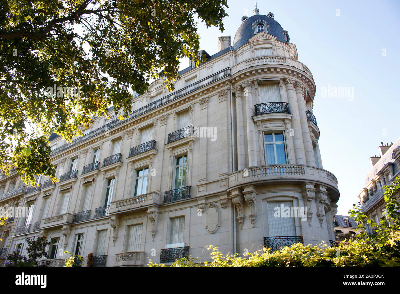 La casa in Rue Foche in cui New York miliardario Jeffrey Epstein possedeva un lusso appartement/ das Haus in der Rue Foche, in dem dem Jeffrey EPS Foto Stock