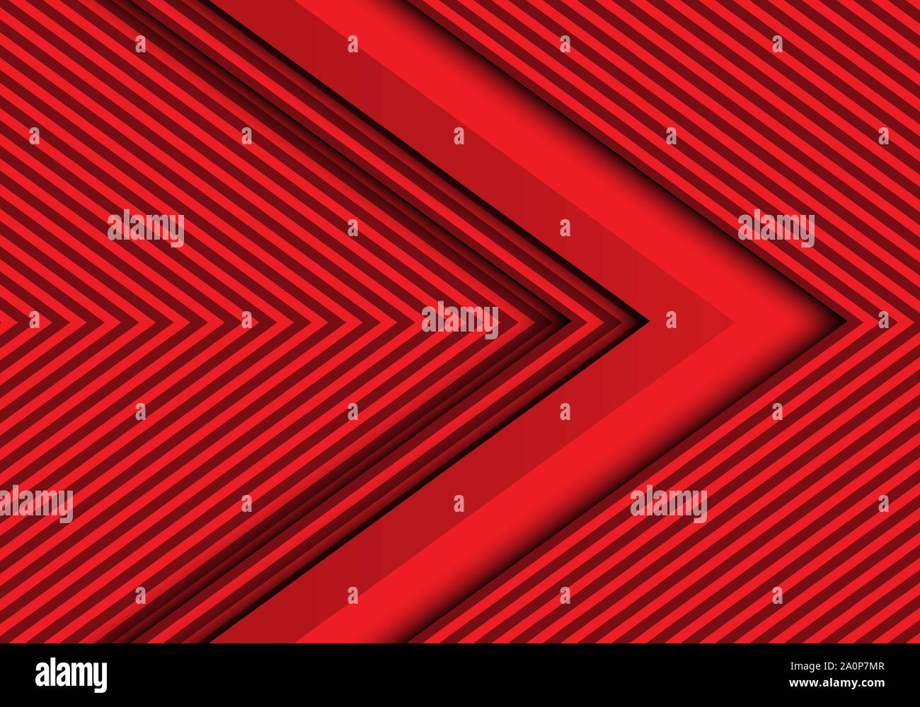 Abstract freccia rossa pattern design moderno sfondo futuristico illustrazione vettoriale. Illustrazione Vettoriale