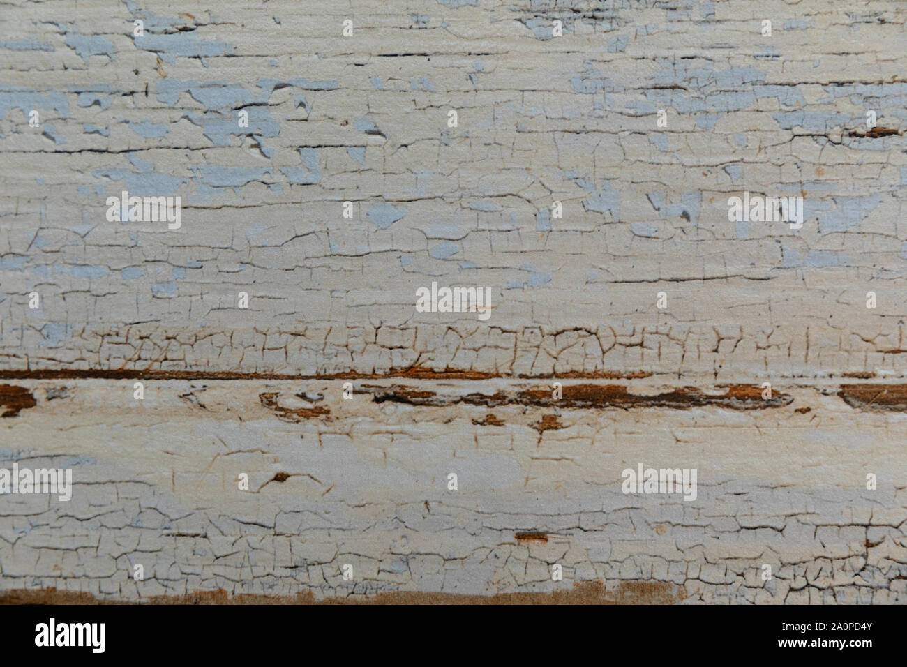 Scheggiati vecchio dipinto di bianco legno texture di superficie di sfondo Foto Stock