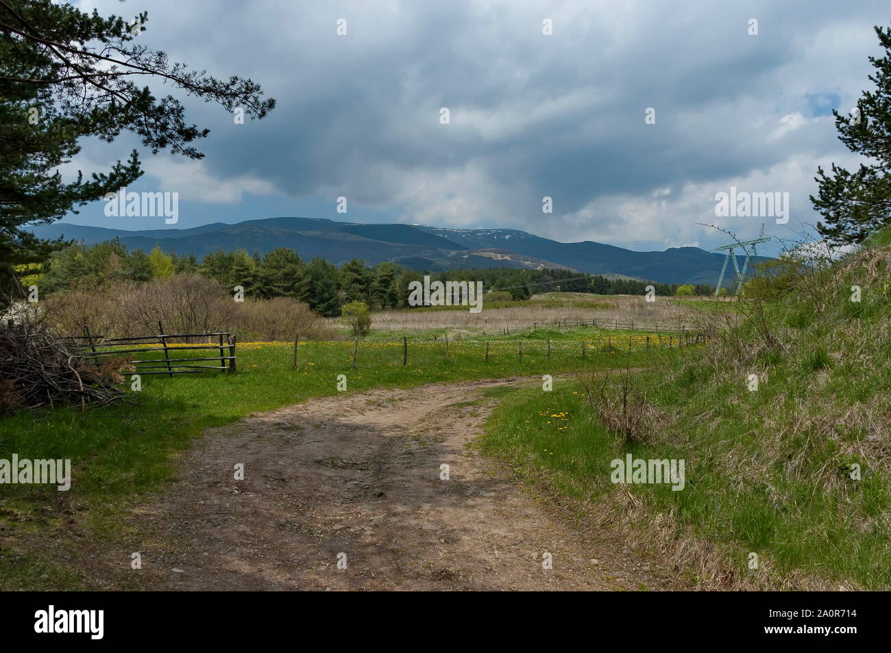 Sul monte Vitosha, guardare dal plana, Bulgaria Foto Stock