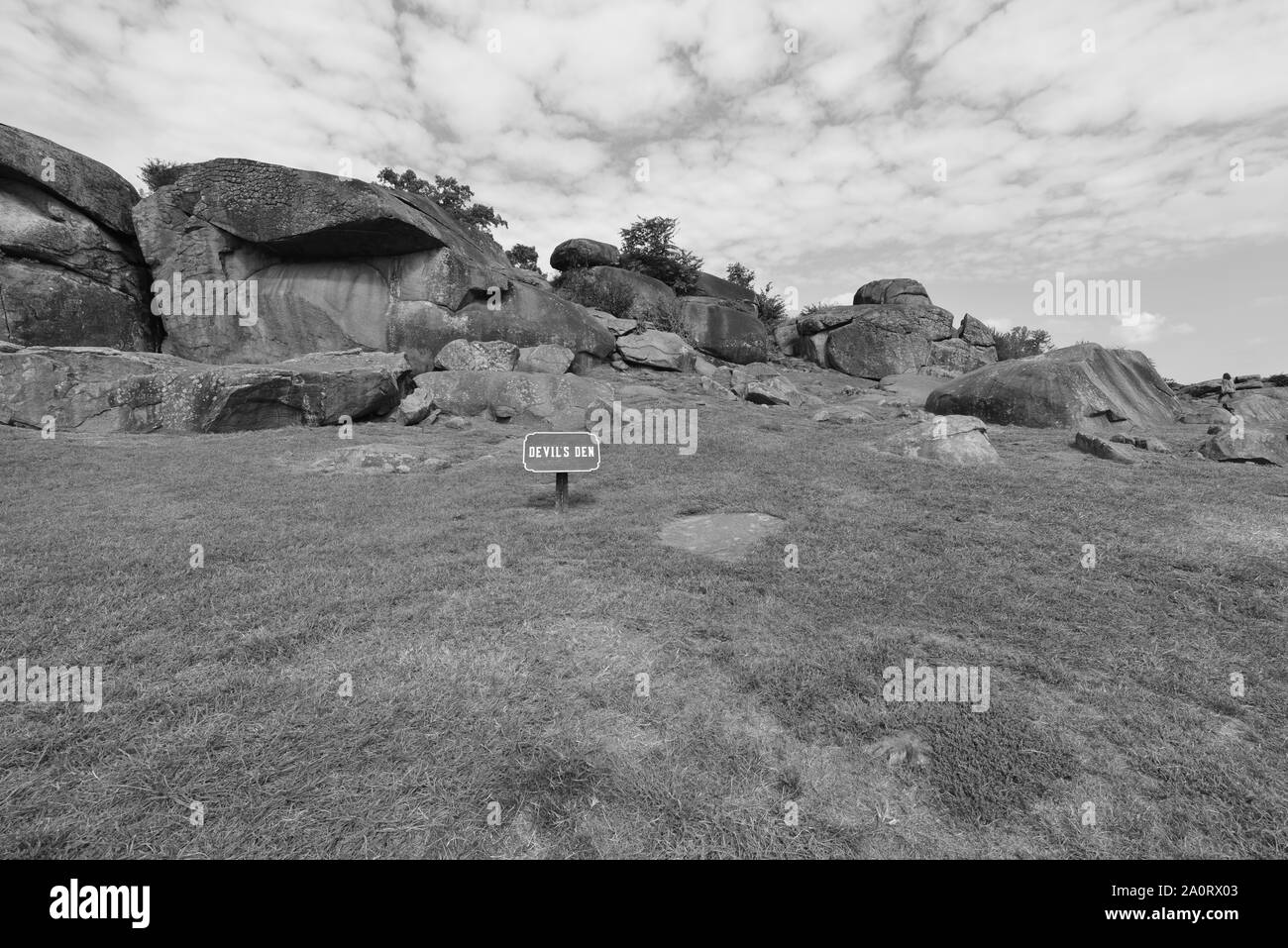 Devils Den alla battaglia di Gettsyburg Foto Stock