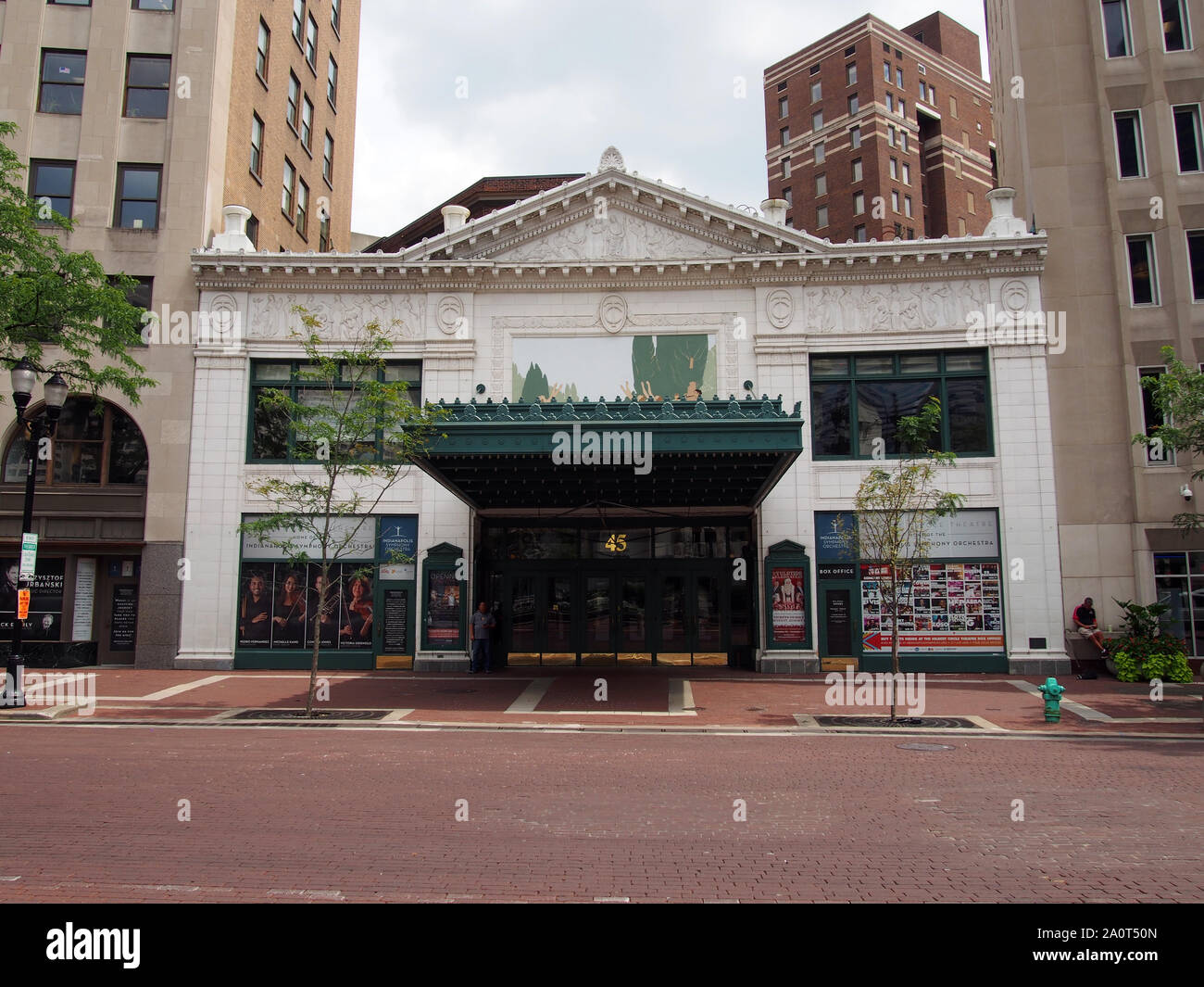 Cerchio di Hilbert Theatre, home la Indianapolis Symphony Orchestra, Indianapolis, Indiana, Stati Uniti d'America, 26 luglio 2019, © Katharine Andriotis Foto Stock