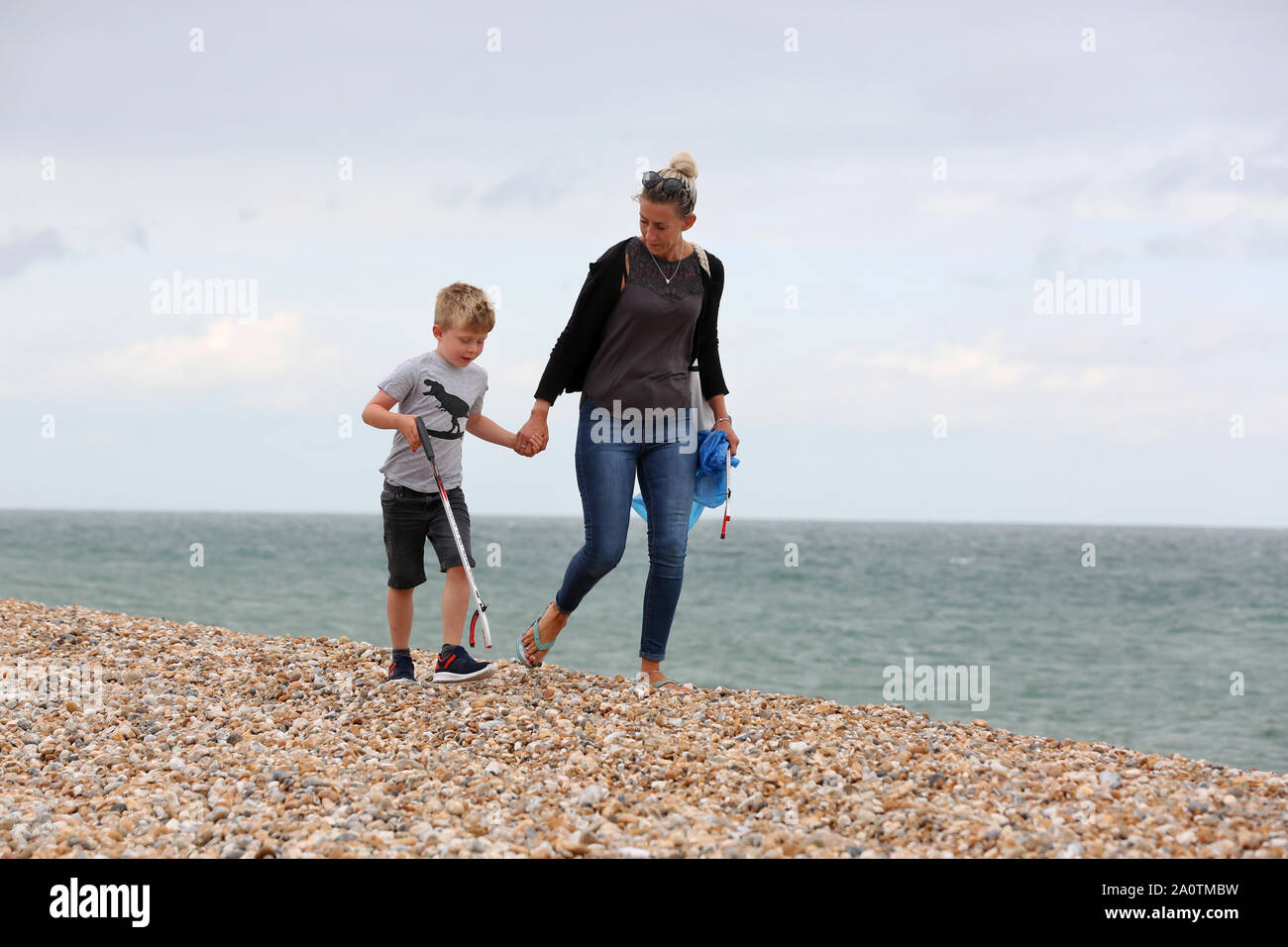 Spiaggia pulita a Bognor Regis, West Sussex, Regno Unito. Foto Stock