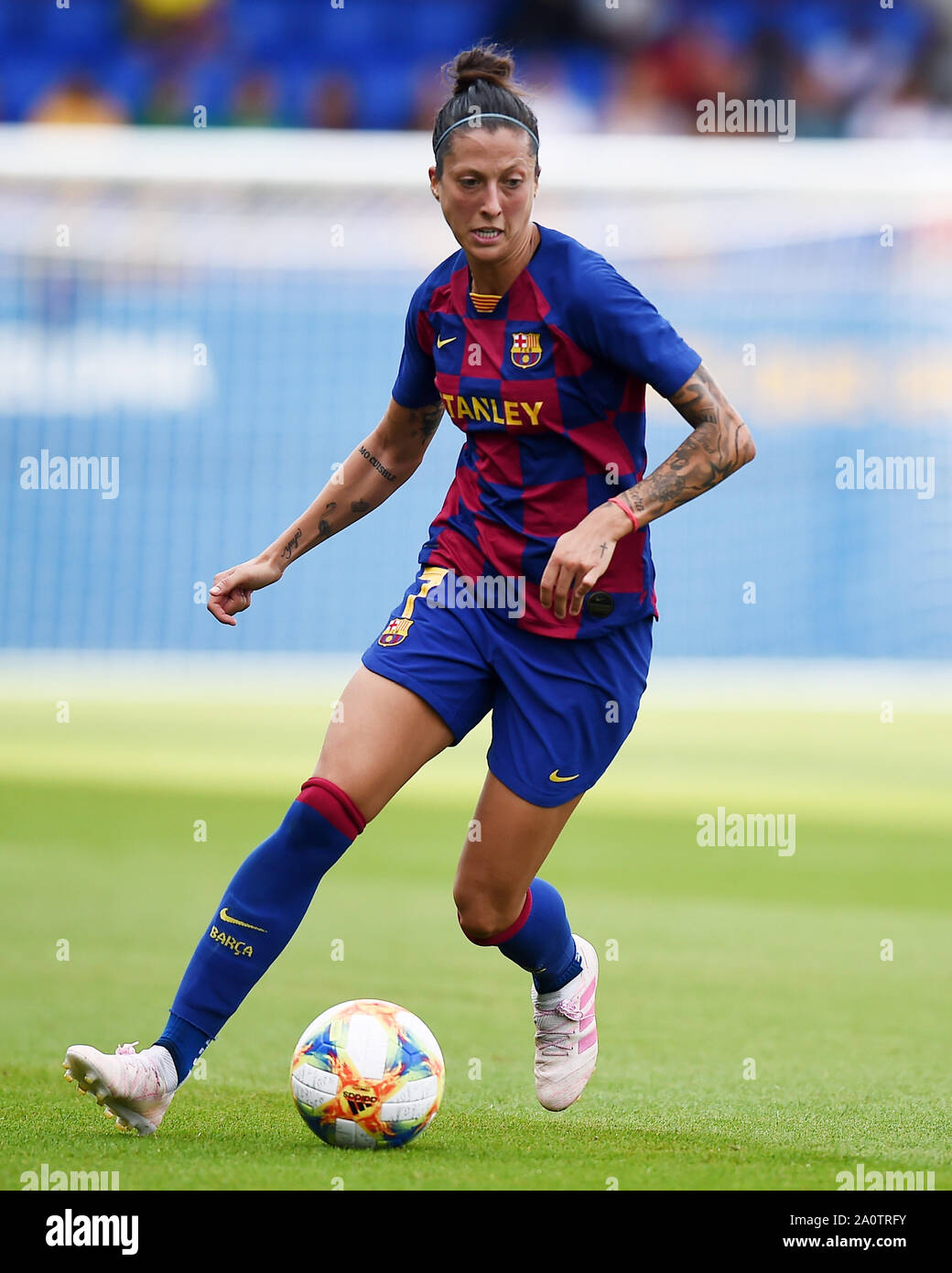 Jenni Hermoso del FC Barcelona durante la partita FC Barcellona v Atletico de Madrid di Liga Iberdrola, stagione 2019/2020, data 3. Johan Cruyff Stadium. Barcelona, Spagna, 21 set 2019. Foto Stock