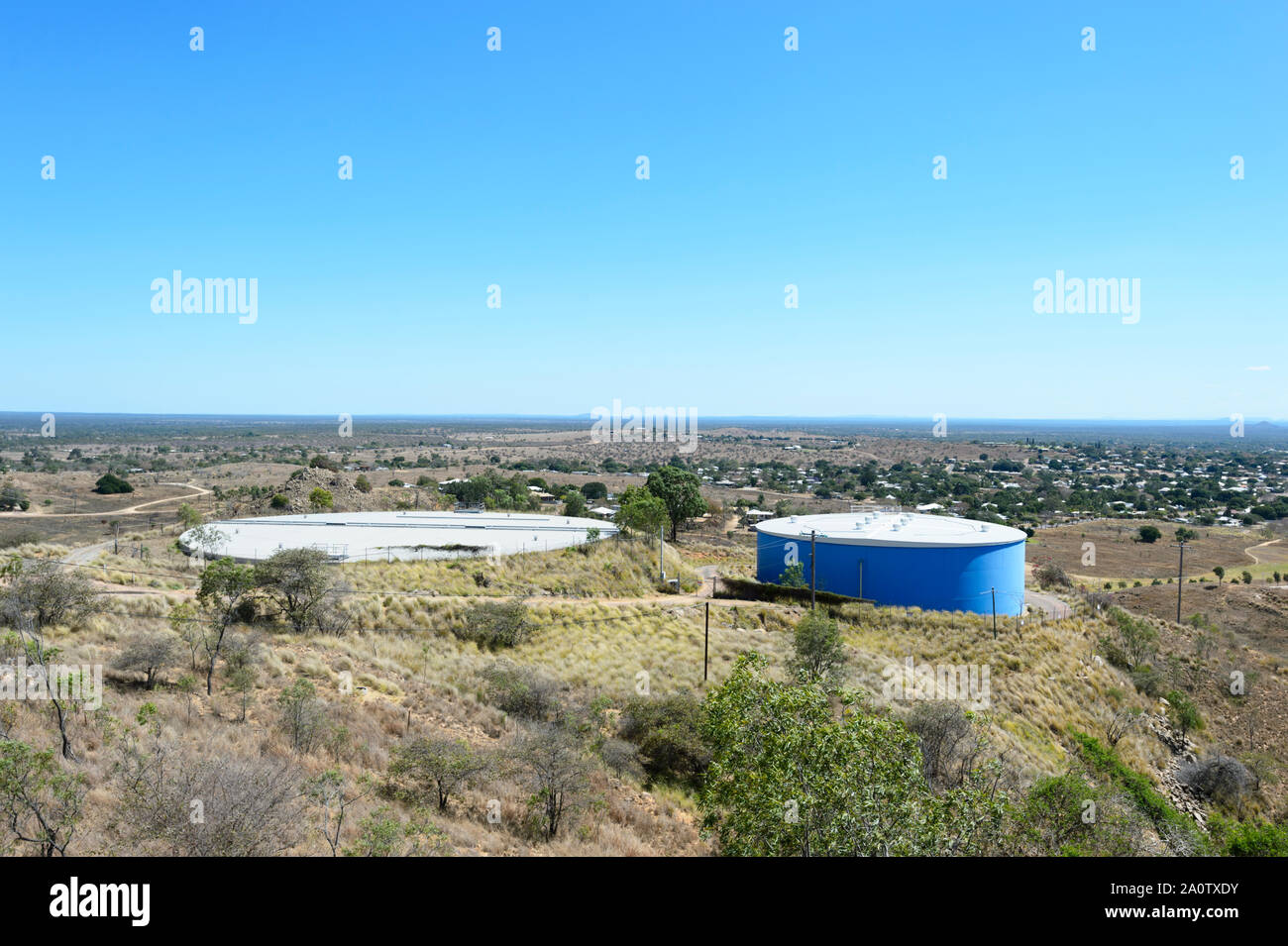 Serbatoi per acqua a Tower Hill, Charters Towers, Queensland, QLD, Australia Foto Stock