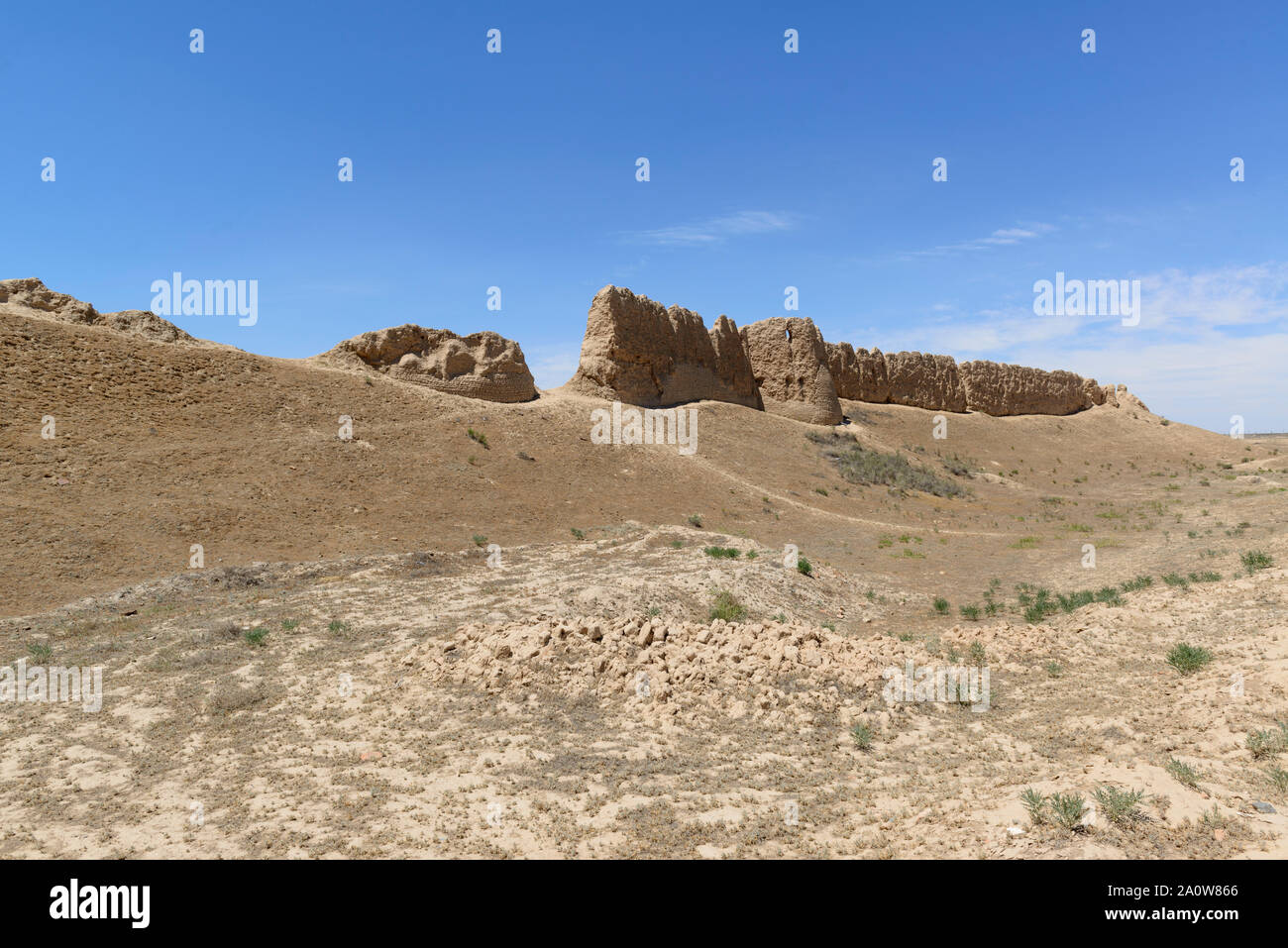 Le antiche rovine di Sauran, sud del Kazakistan. Foto Stock