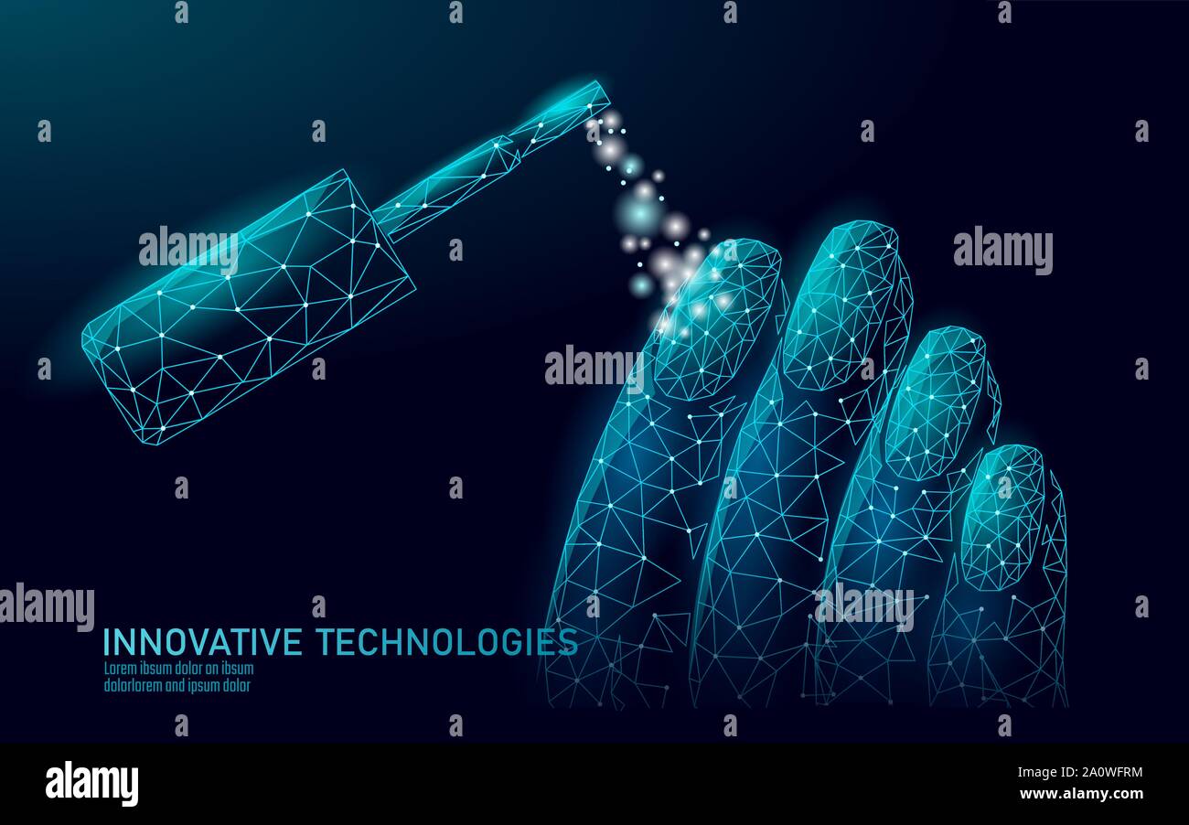 Tecnologia moderna per la cura delle unghie a basso contenuto di poly. Innovativo salone termale mani FingerTIP formula di rinforzo. Protezione unghie shield cosmetici femminili Illustrazione Vettoriale