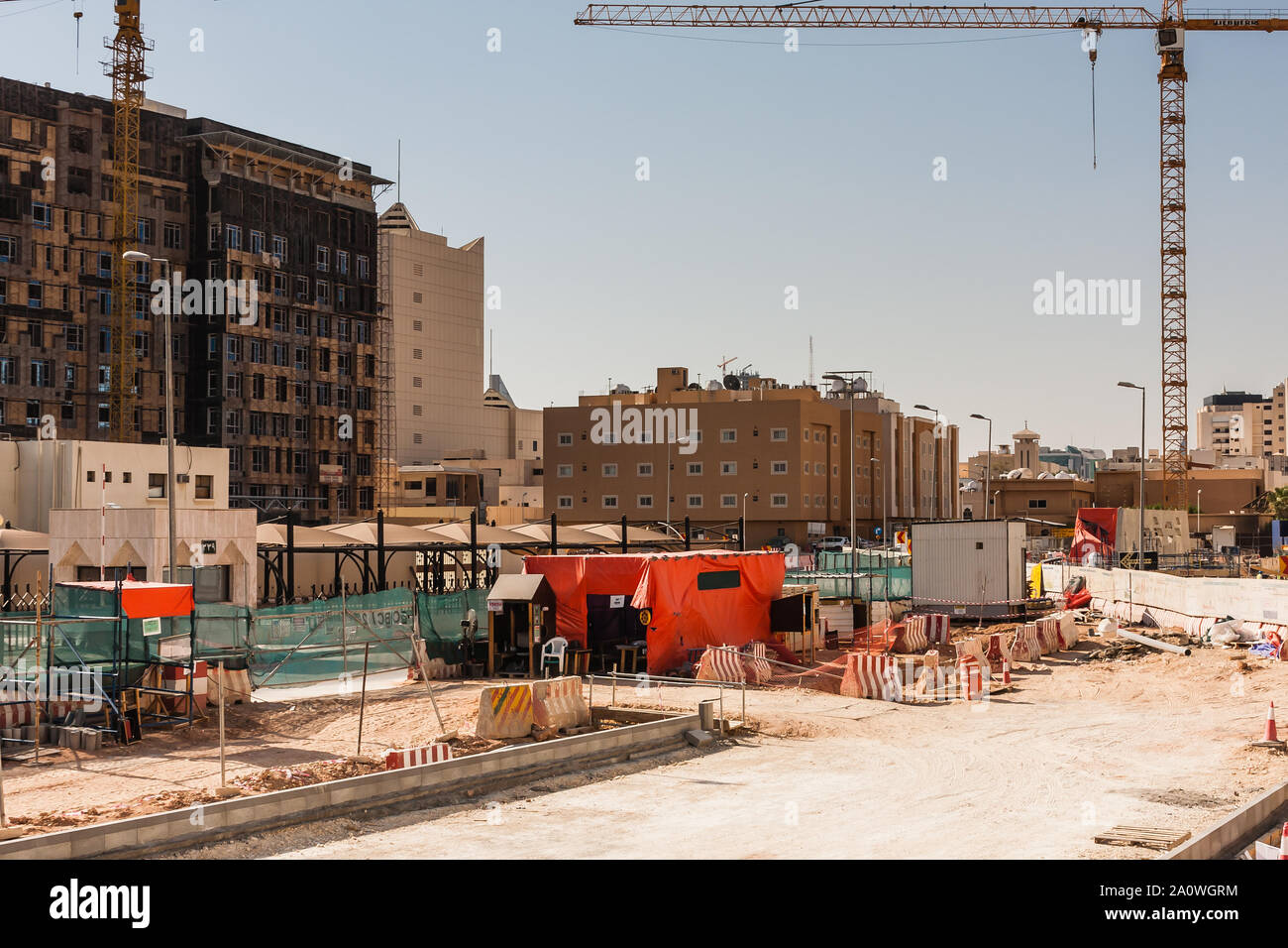 Riyadh progetto di metropolitana area di costruzione in Al Murabba quartiere, Riyadh Foto Stock