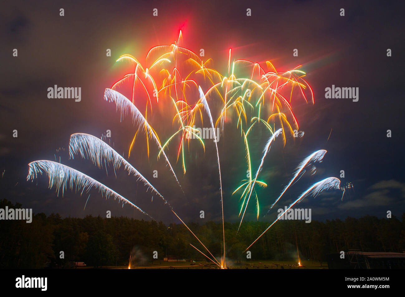 Internazionale Competizione di fuochi d'artificio a Vilnius Foto Stock