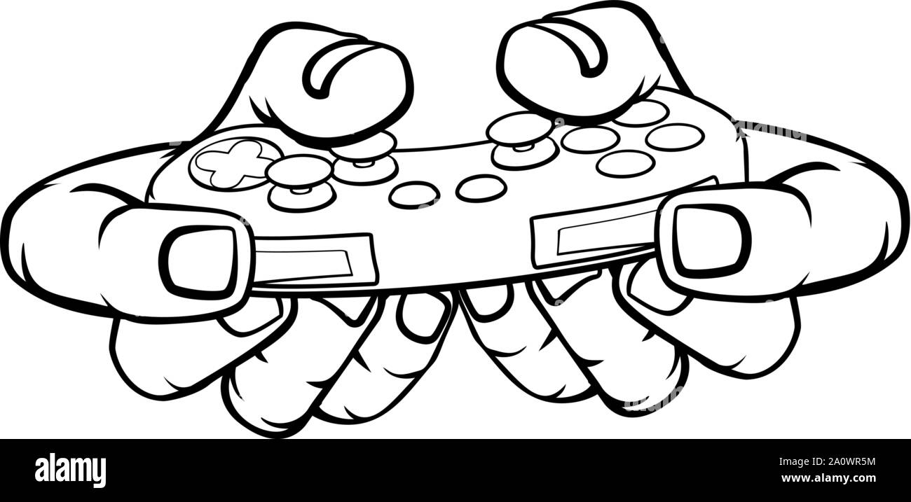 Gamer mano azienda Giochi Video Controller di gioco Illustrazione Vettoriale