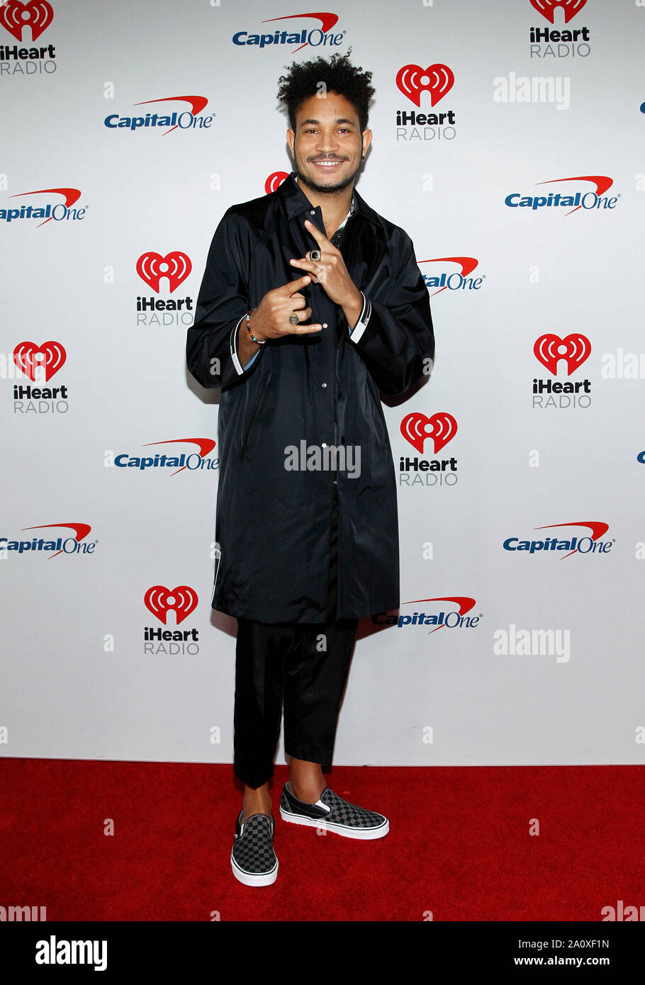 Bryce Vine arriva per il iHeartRadio Music Festival presso la T-Mobile Arena di Las Vegas, Nevada, sabato 21 settembre, 2019. Foto di James Atoa/UPI Foto Stock