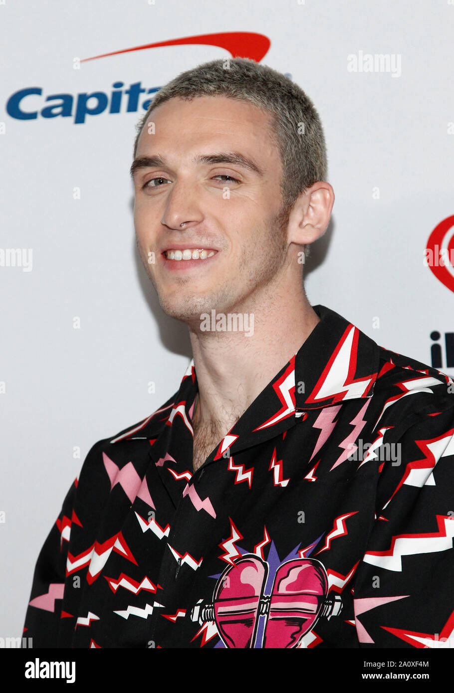 Lauv arriva per il iHeartRadio Music Festival presso la T-Mobile Arena di Las Vegas, Nevada, sabato 21 settembre, 2019. Foto di James Atoa/UPI Foto Stock