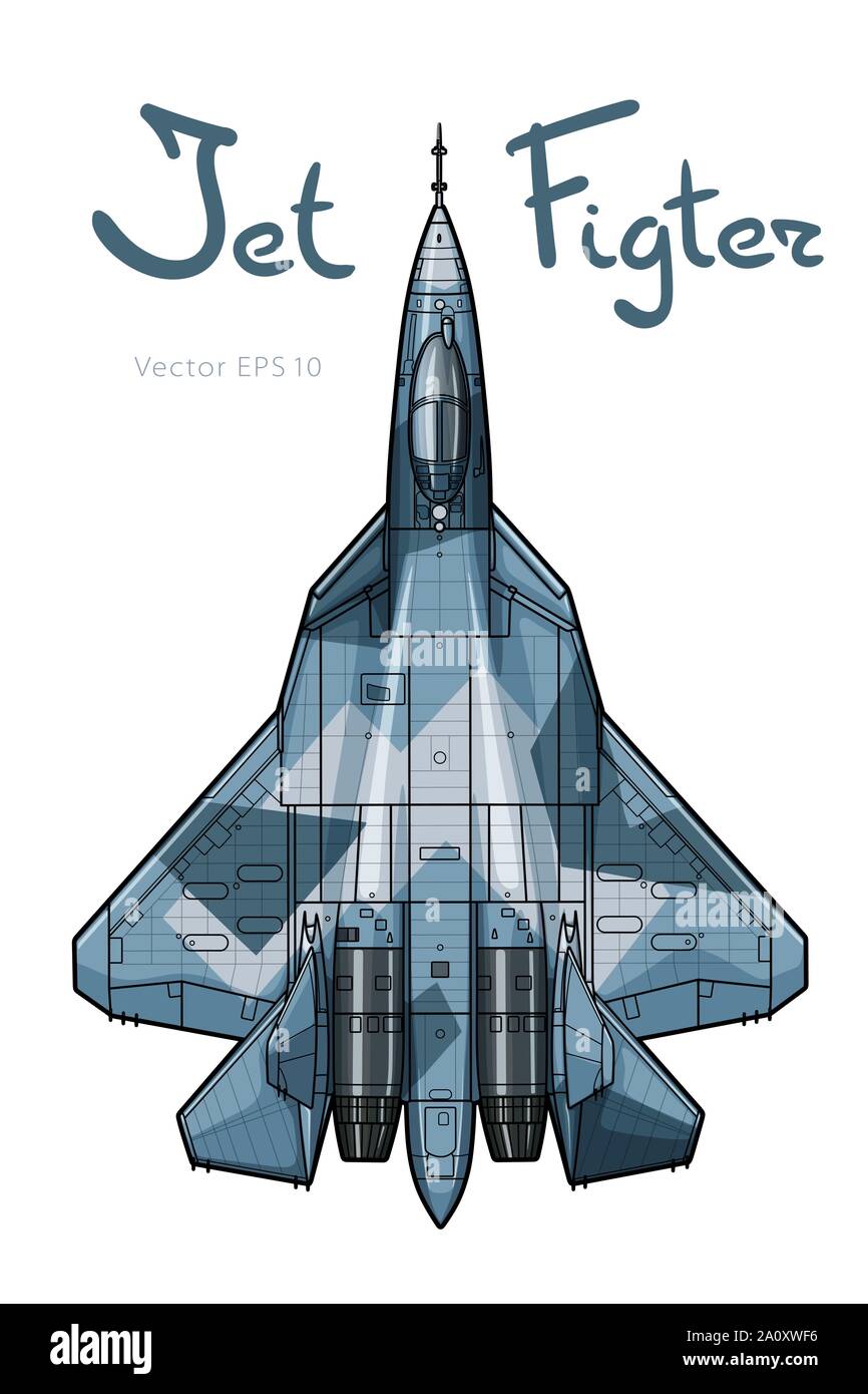 Il nuovissimo Russian jet fighter aircraft. Tracciato di vettore Illustrazione Vettoriale