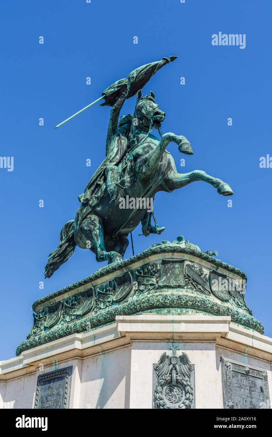 Statua equestre in bronzo di arciduca Franz Karl di Austria, Heldenplatz, Vienna, Austria. Foto Stock