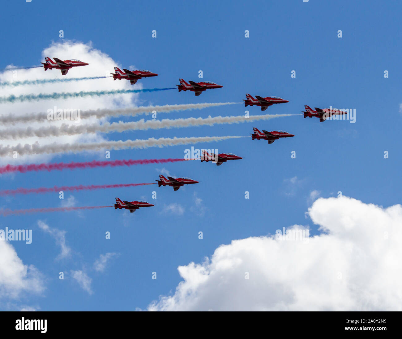 Le frecce rosse nella grande Battaglia formazione Foto Stock