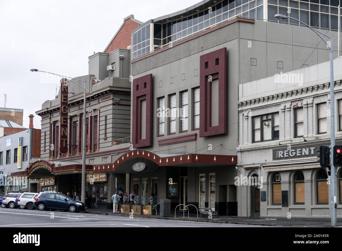 Un 1927 costruito edificio art deco del Regent cinema e teatro in Lydiard Street a Nord in Ballarat nello stato di Victoria, Australia. Ballarat è Foto Stock