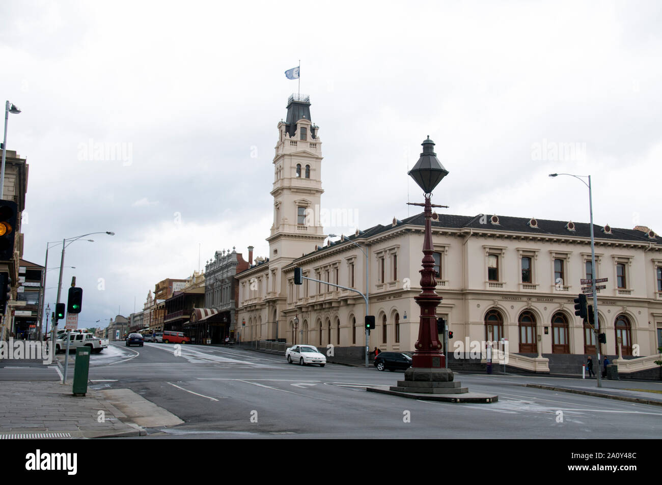 Il vecchio ufficio postale con la sua torre in Lydiard Street North a Ballarat, stato di Victoria, Australia. Foto Stock