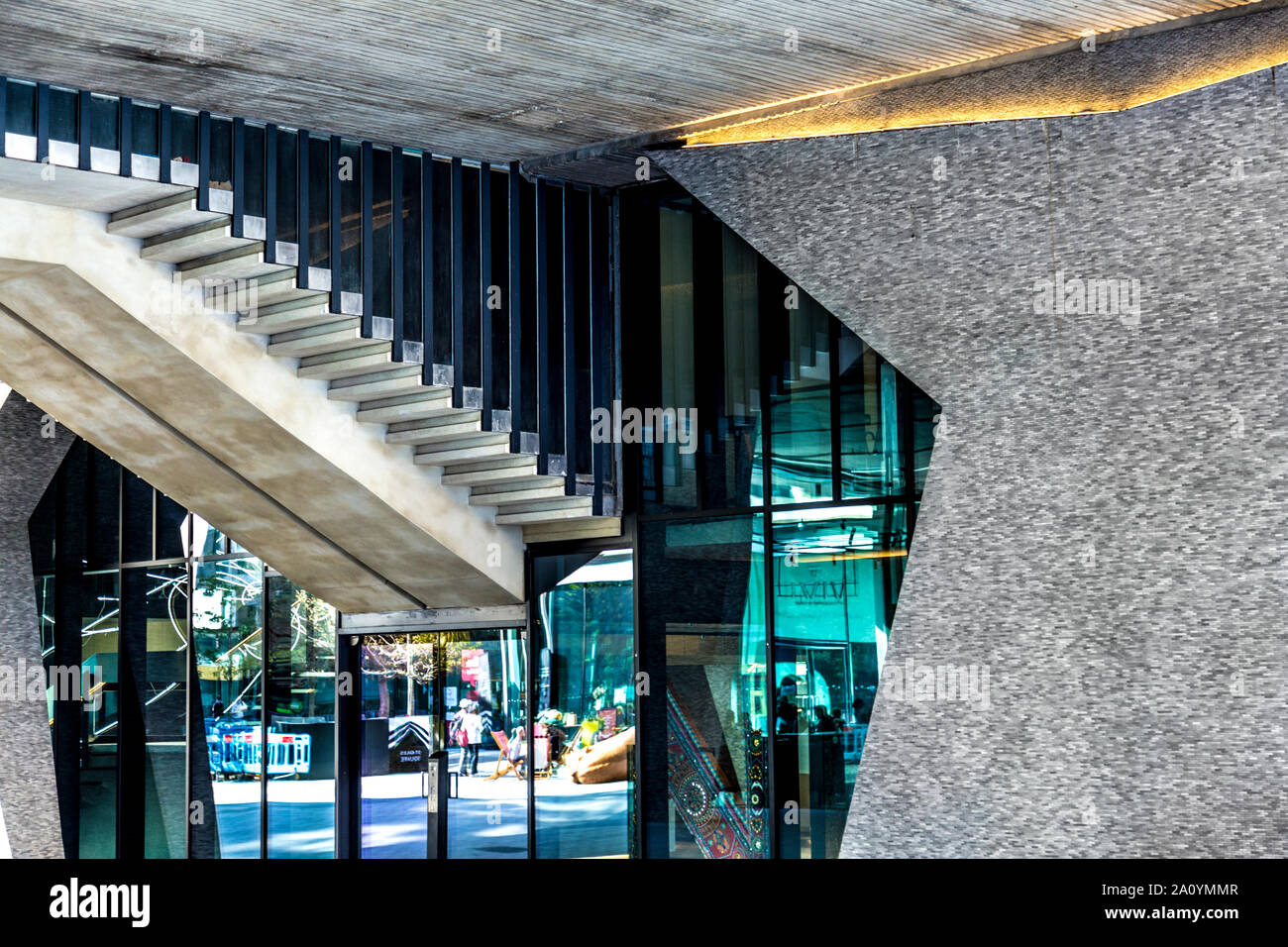 Dettaglio di brutalist alto punto di centro di Londra, Regno Unito Foto Stock